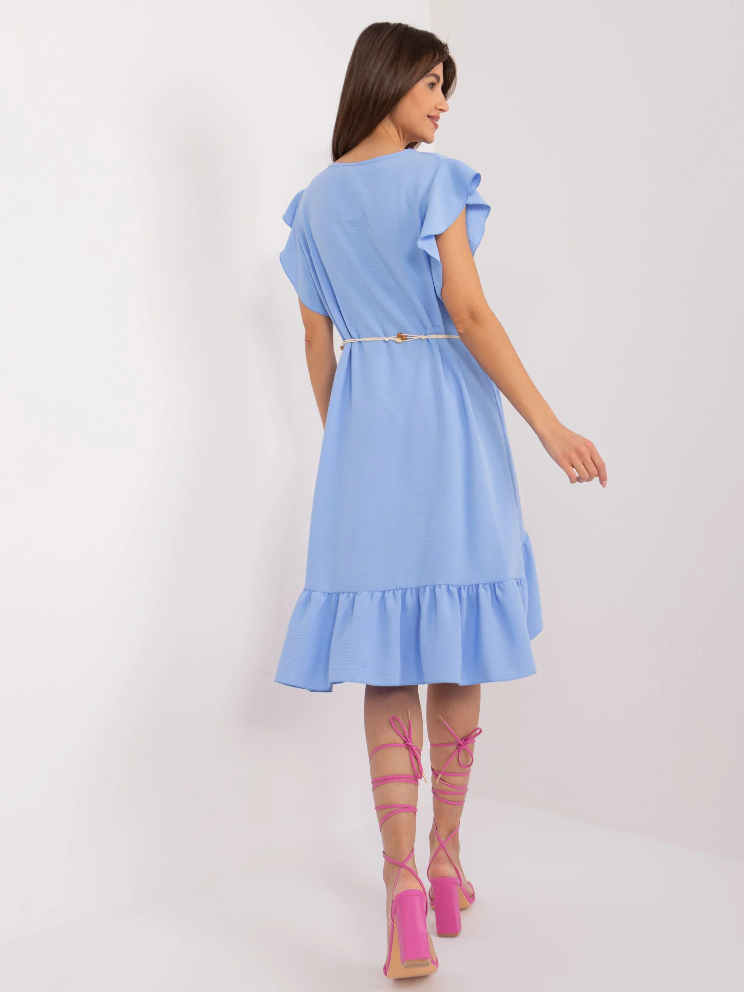 Rochie Dama Mini, Lejera, ITALY MODA, Albastru de Vara - imagine 4
