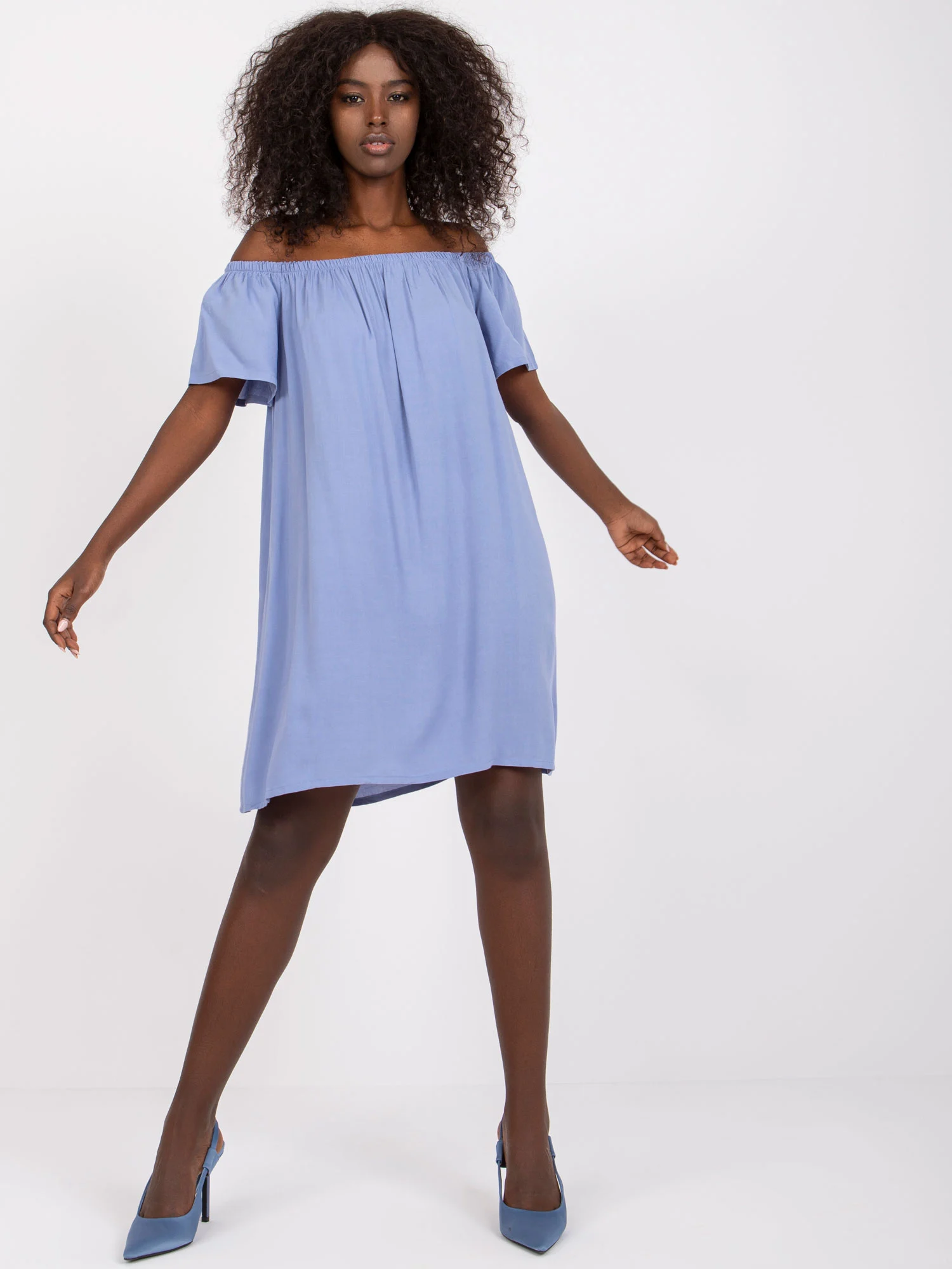 Rochie Dama Mini, Rochie dreapta, Fresh Made, Albastru Casual - imagine 2