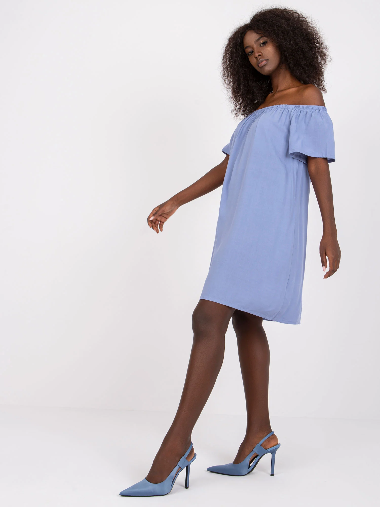 Rochie Dama Mini, Rochie dreapta, Fresh Made, Albastru Casual - imagine 3