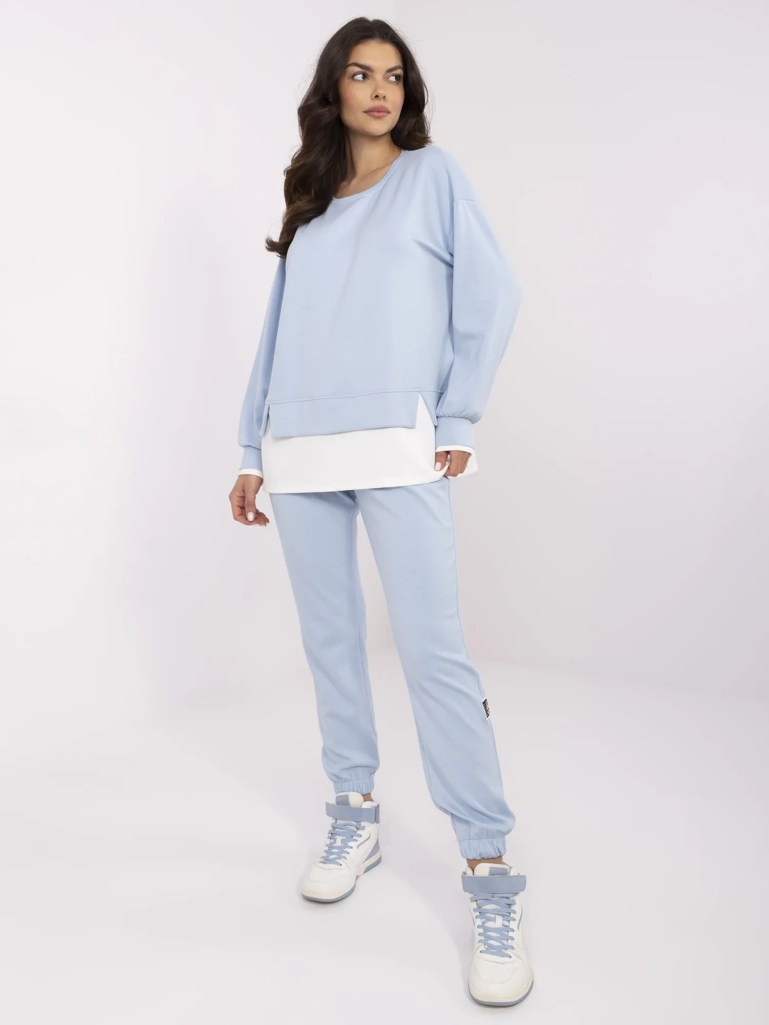 Compleu Dama Maneca lunga, Mansete elastice, RELEVANCE, Albastru Casual - imagine 6