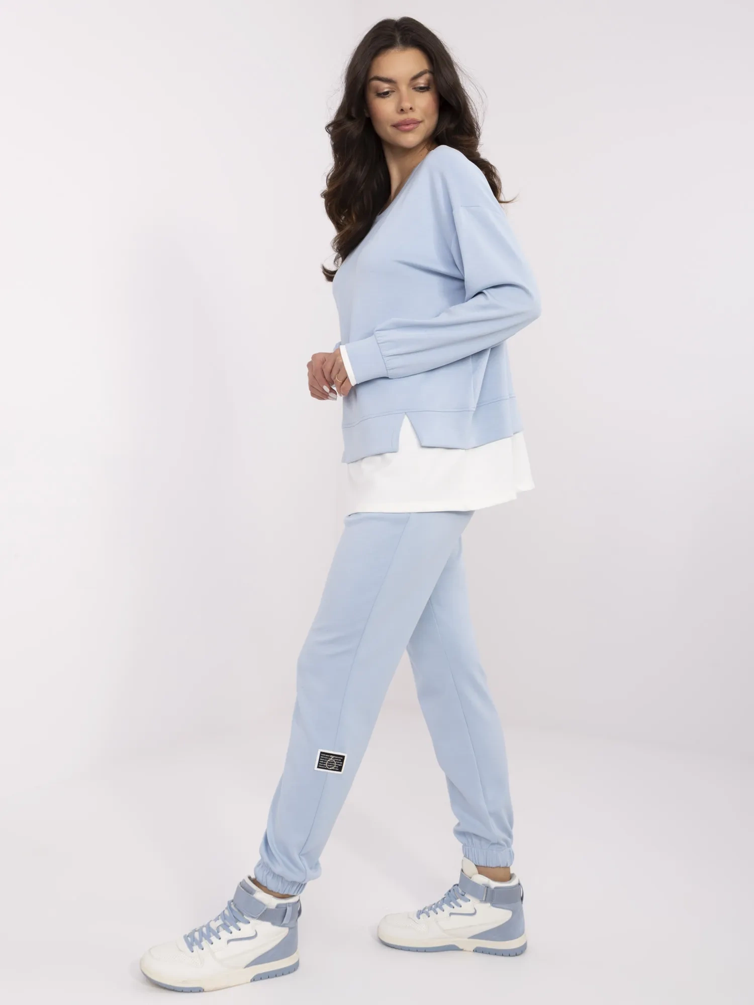 Compleu Dama Maneca lunga, Mansete elastice, RELEVANCE, Albastru Casual - imagine 3