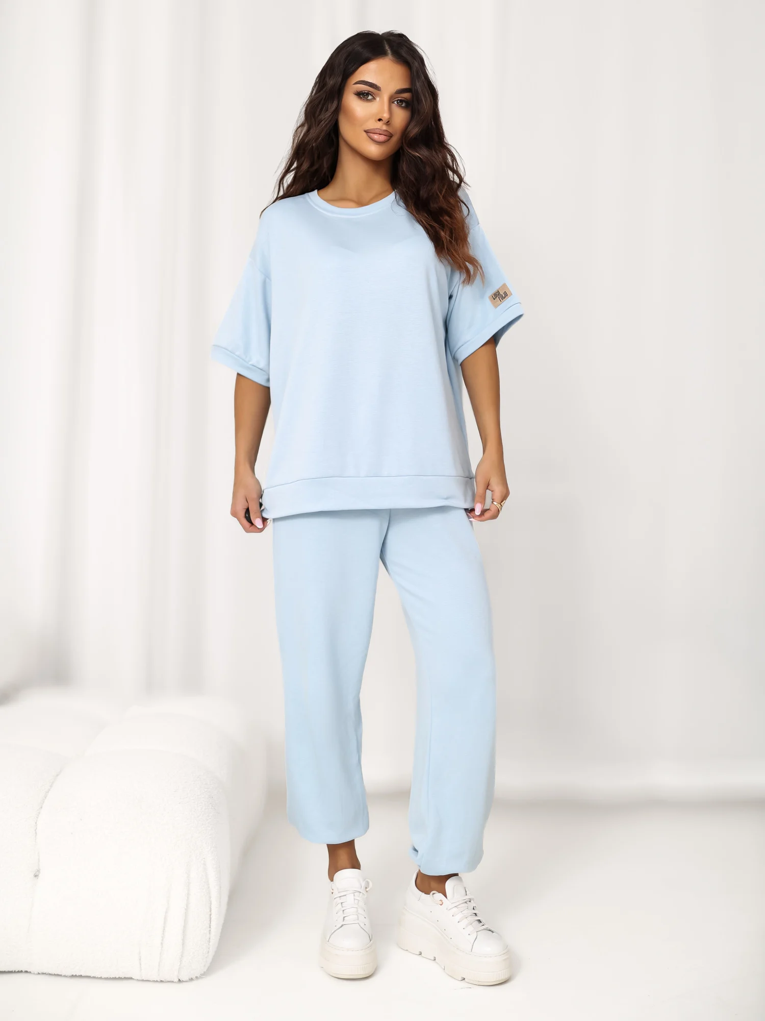 Compleu Dama Mini, Mansete elastice, RUE PARIS, Albastru - imagine 3