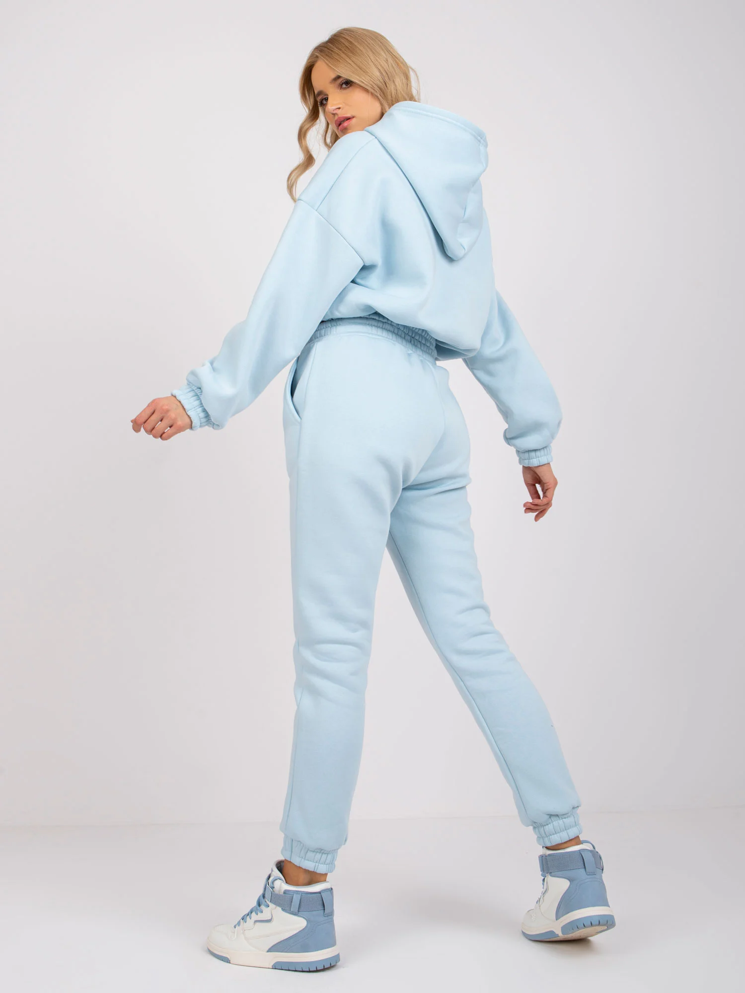 Compleu Dama Maneca lunga, Mansete elastice, ex moda, Albastru Casual - imagine 4