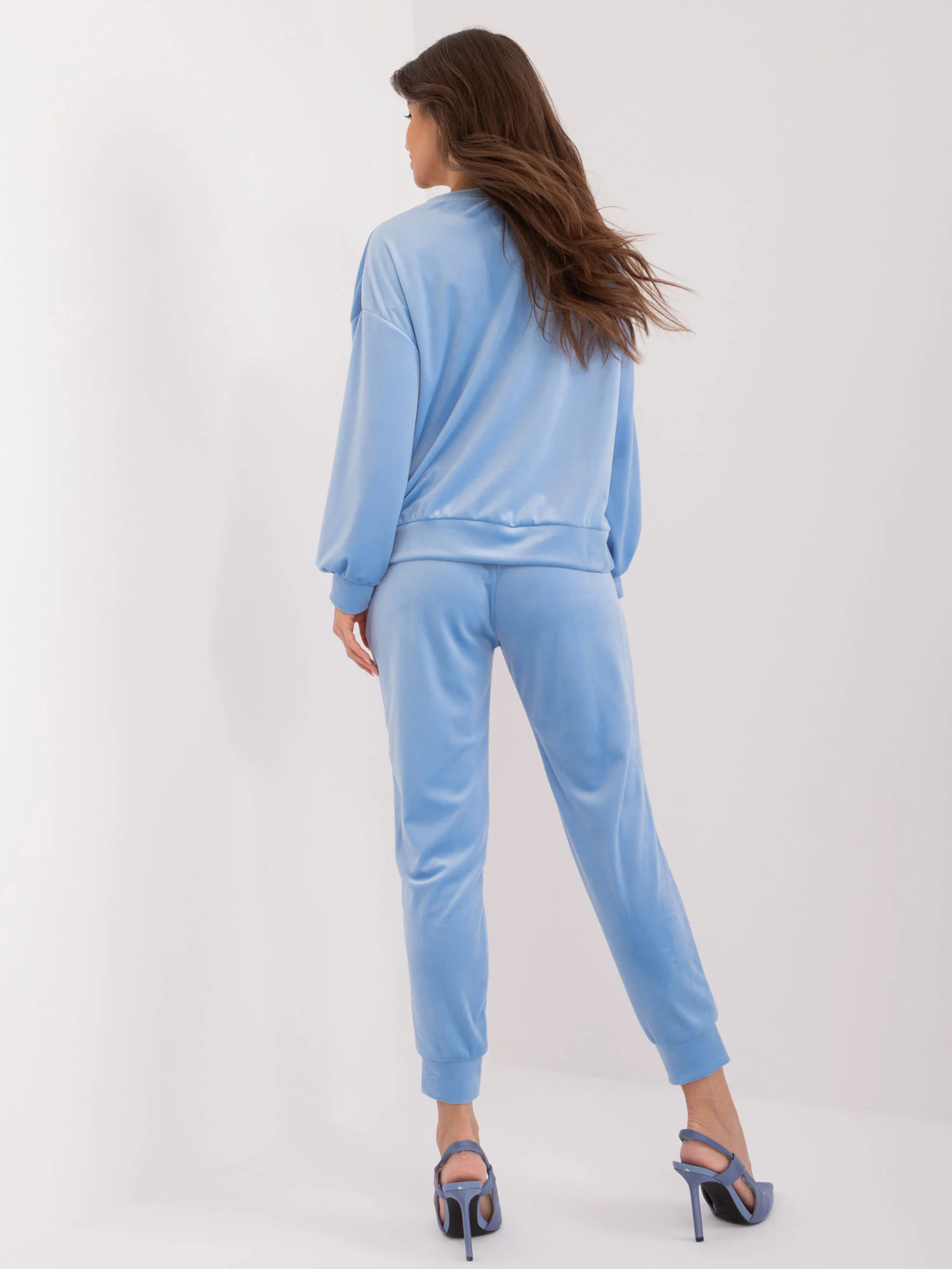 Compleu Dama Maneca lunga, Mansete elastice, ITALY MODA, Albastru Casual - imagine 5