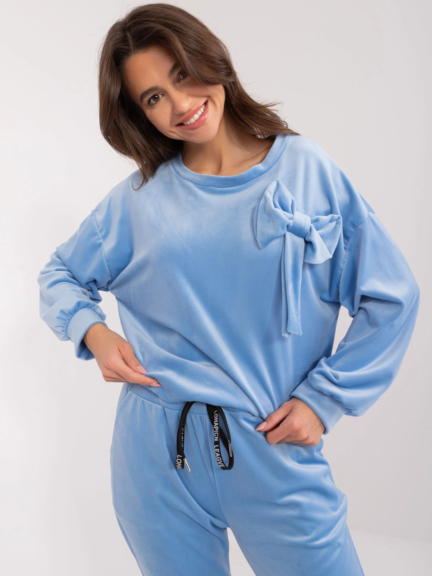 Compleu Dama Maneca lunga, Mansete elastice, ITALY MODA, Albastru Casual - imagine 4