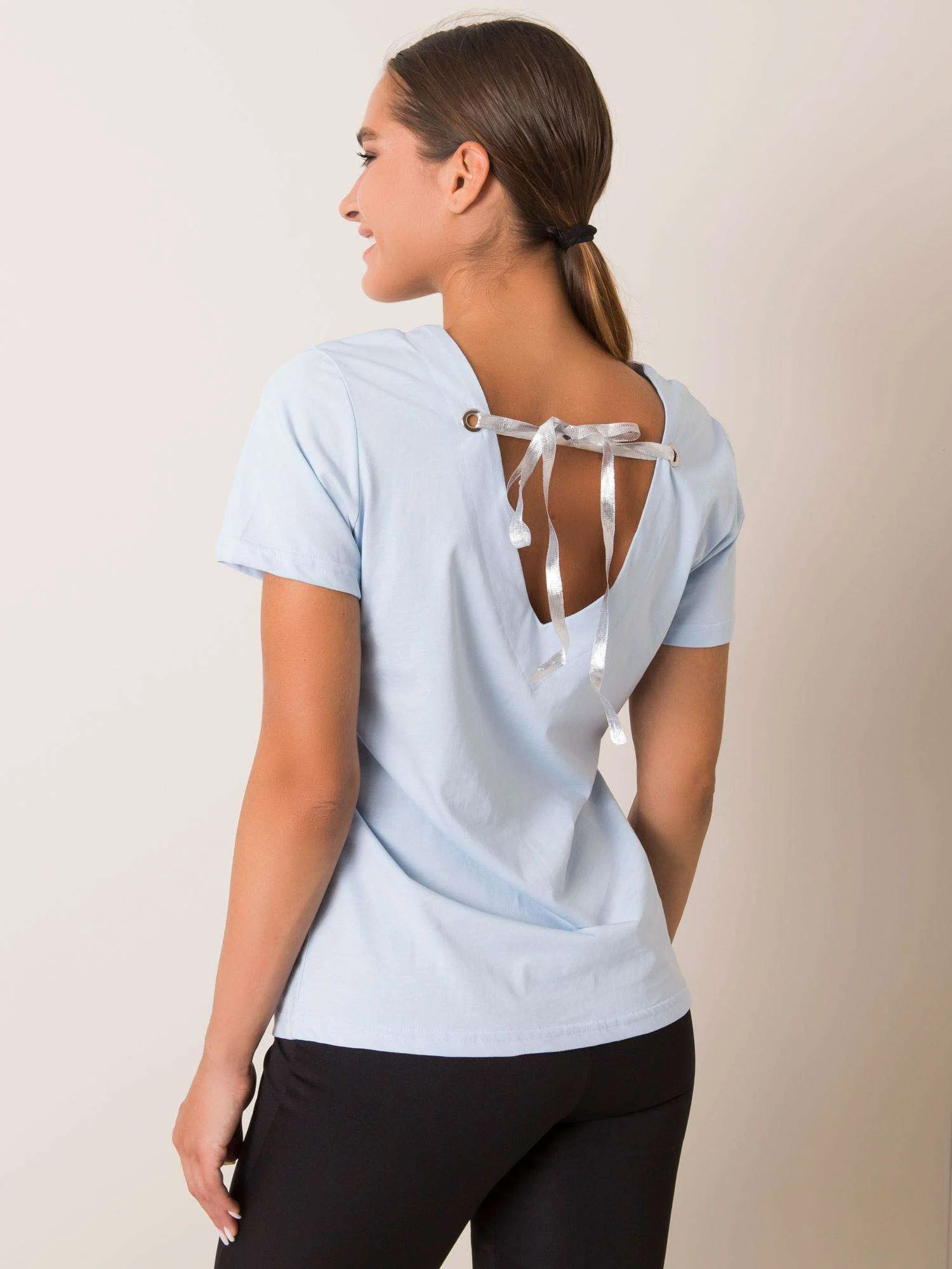 Tricou Dama Mini, Imprimat, For Fitness, Albastru - imagine 3