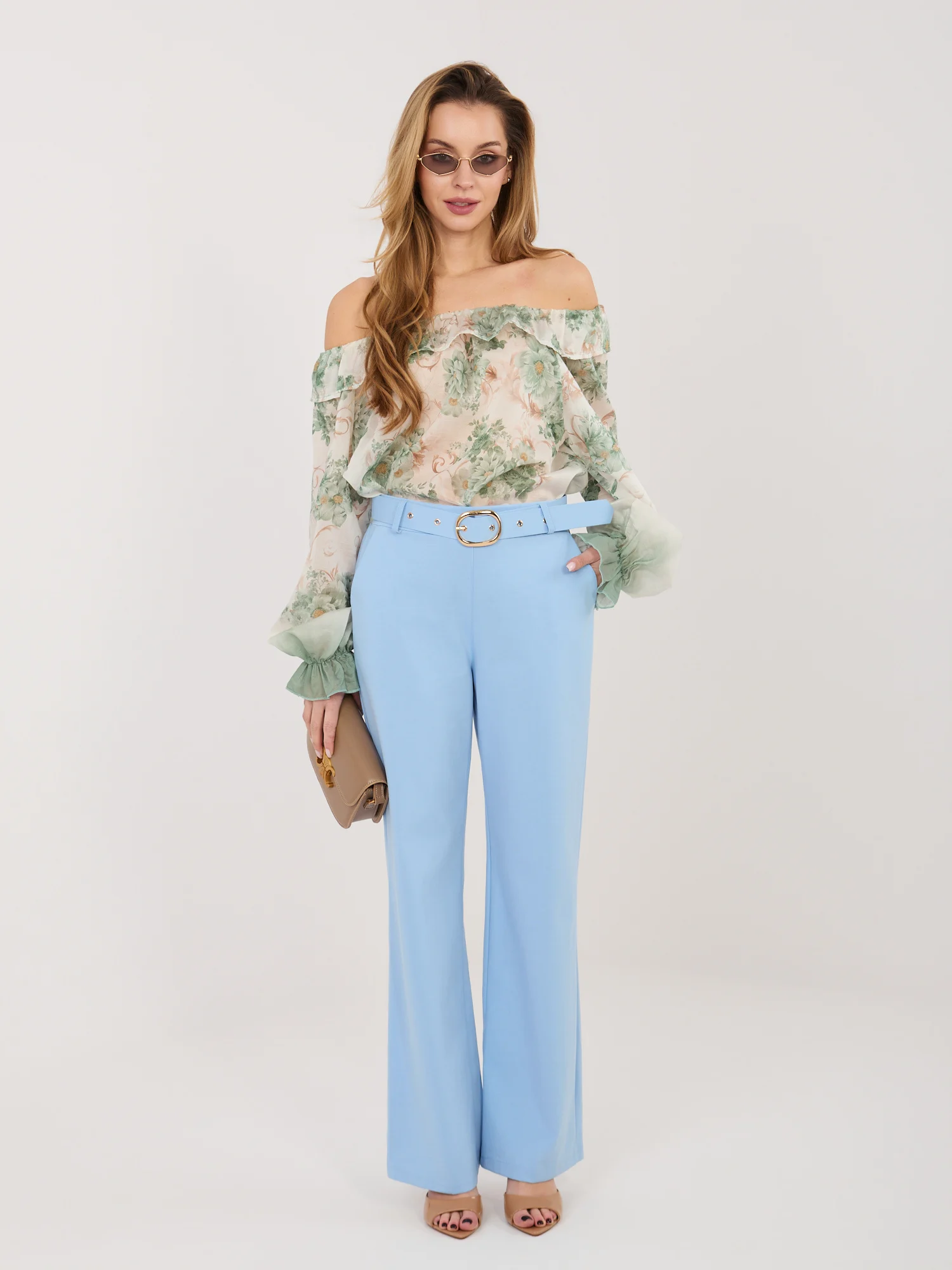 Pantaloni Dama Lunga, Croiala dreapta, RUE PARIS, Albastru - imagine 4