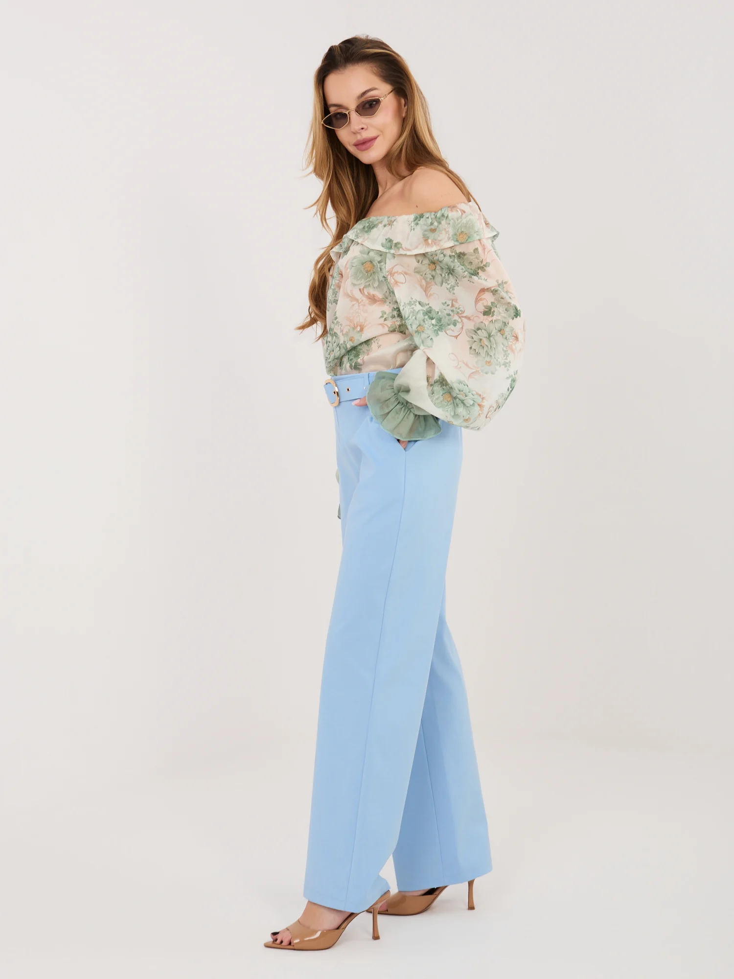 Pantaloni Dama Lunga, Croiala dreapta, RUE PARIS, Albastru - imagine 5