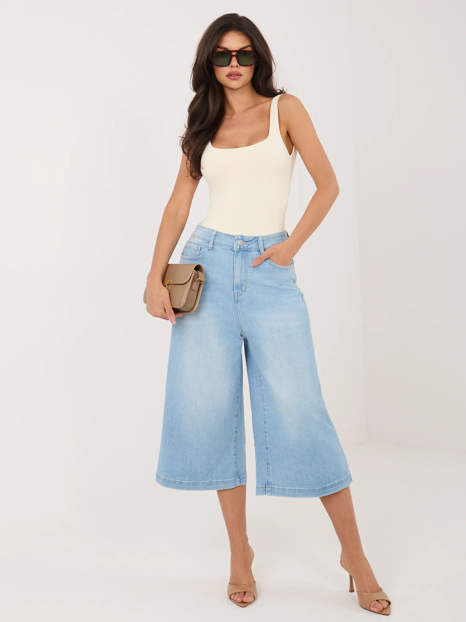 Pantaloni Dama 7/8, Larga, REDBERRY, Albastru - imagine 2