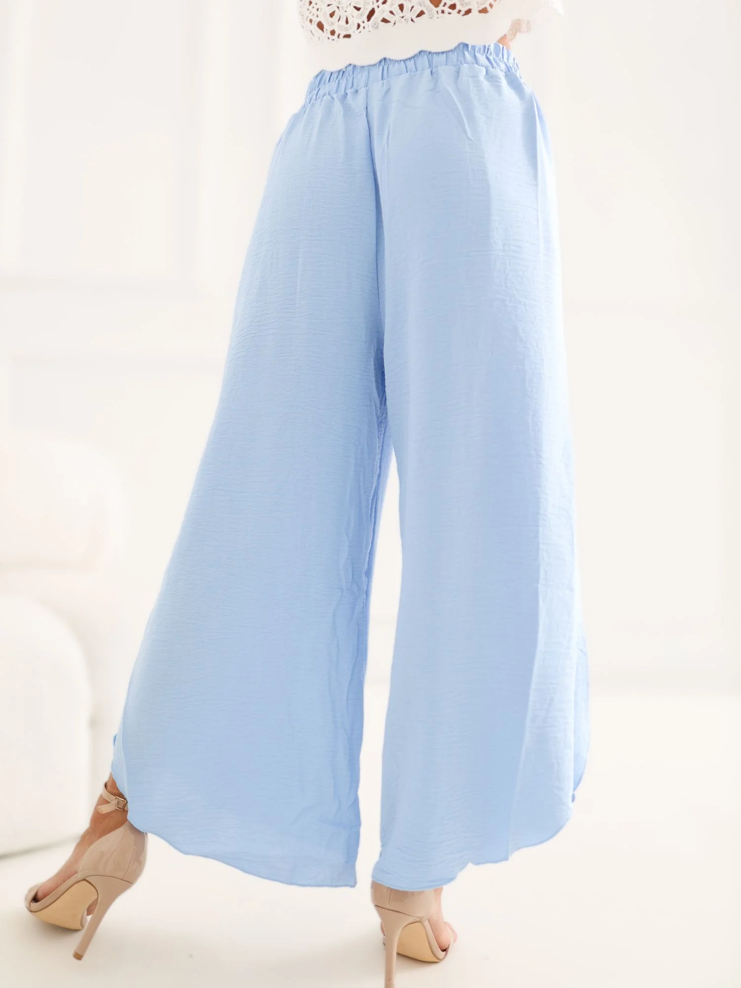 Pantaloni Dama 7/8, Cu slit, Miss kimery, Albastru - imagine 5