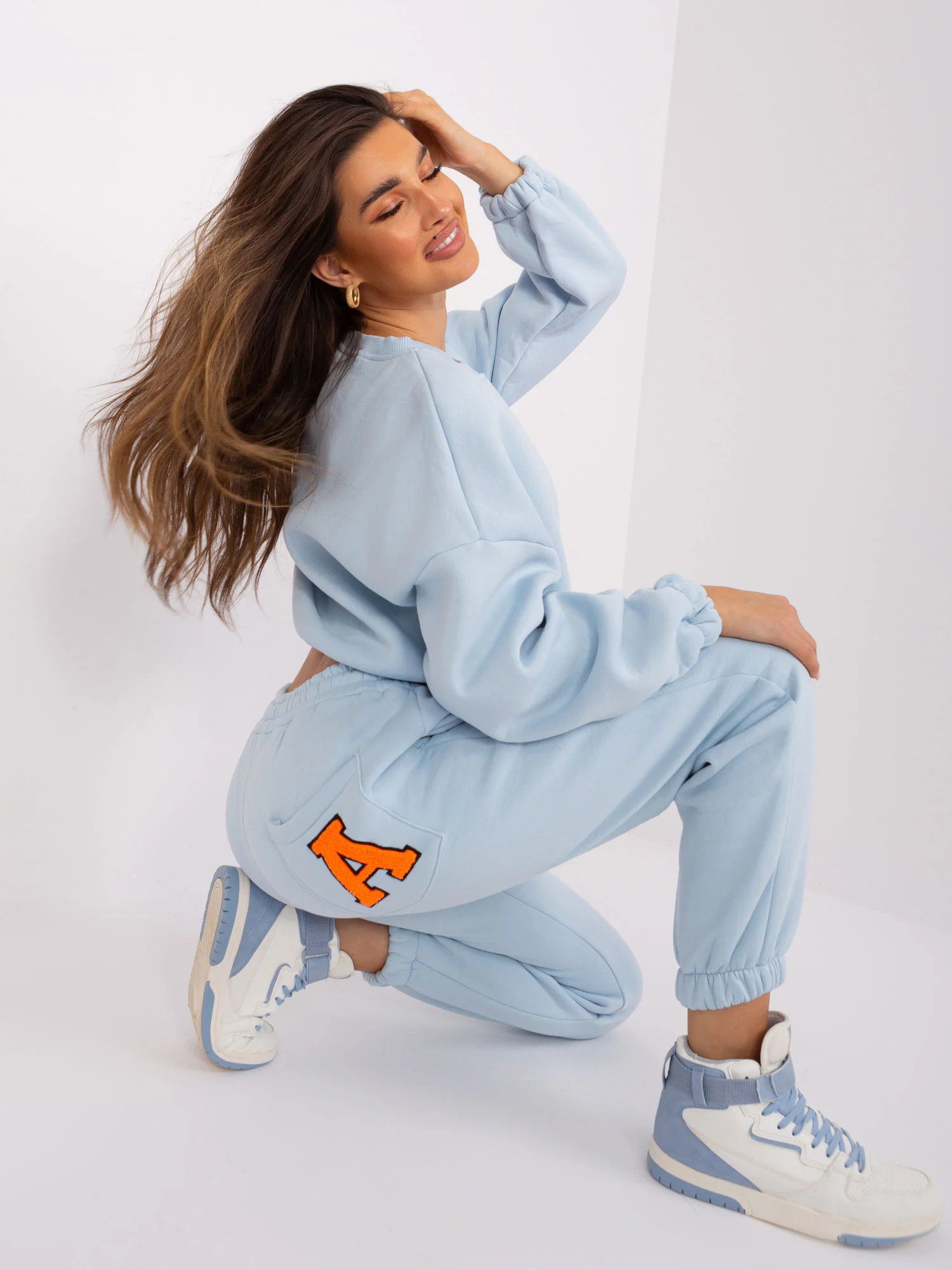 Compleu Dama Maneca lunga, Sport, My Red Lips, Bleu Casual - imagine 4