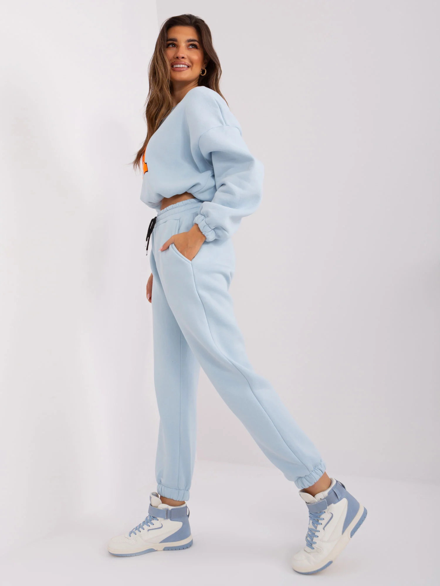 Compleu Dama Maneca lunga, Sport, My Red Lips, Bleu Casual - imagine 3