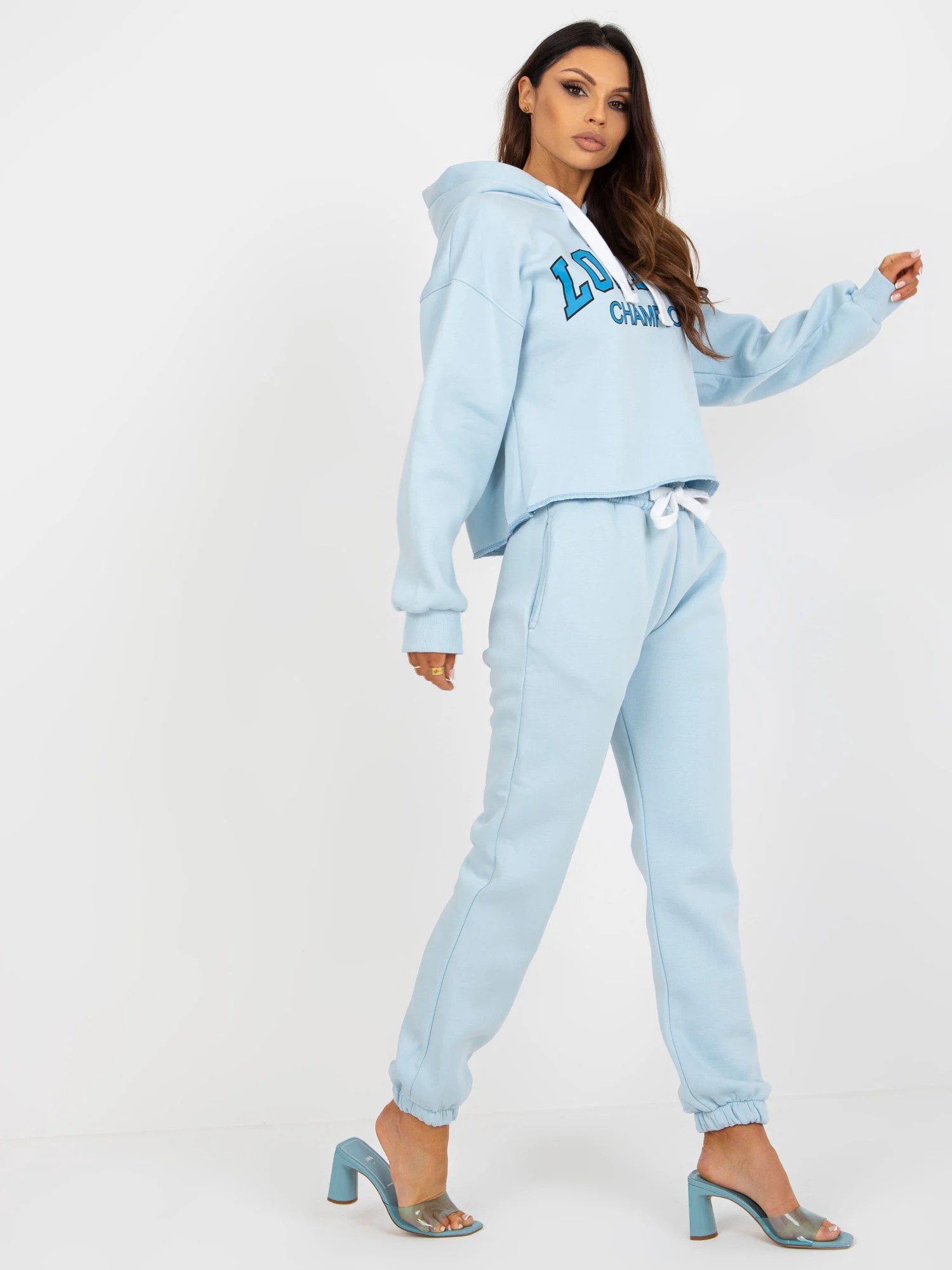 Compleu Dama Maneca lunga, Mansete elastice, ex moda, Albastru Casual - imagine 4