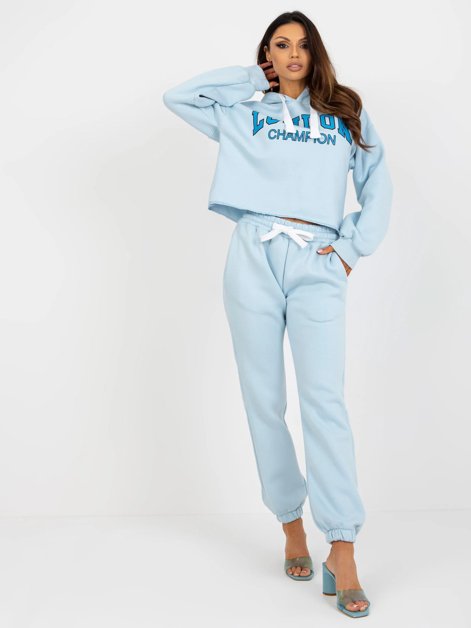 Compleu Dama Maneca lunga, Mansete elastice, ex moda, Albastru Casual - imagine 6