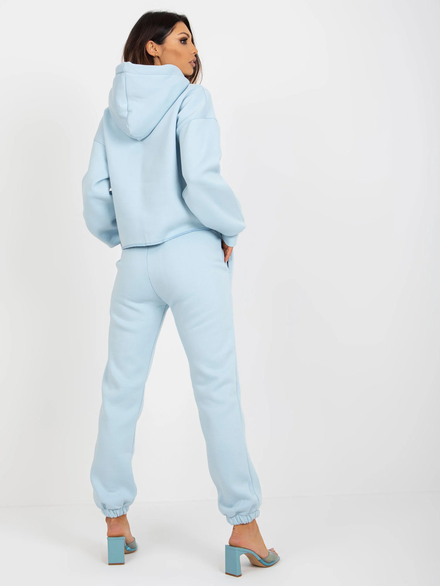 Compleu Dama Maneca lunga, Mansete elastice, ex moda, Albastru Casual - imagine 5