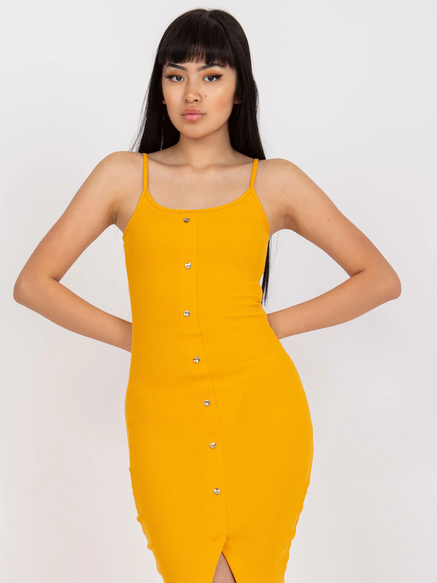 Rochie Dama Midi, Dungi, RUE PARIS, Portocaliu de Vara - Image 5