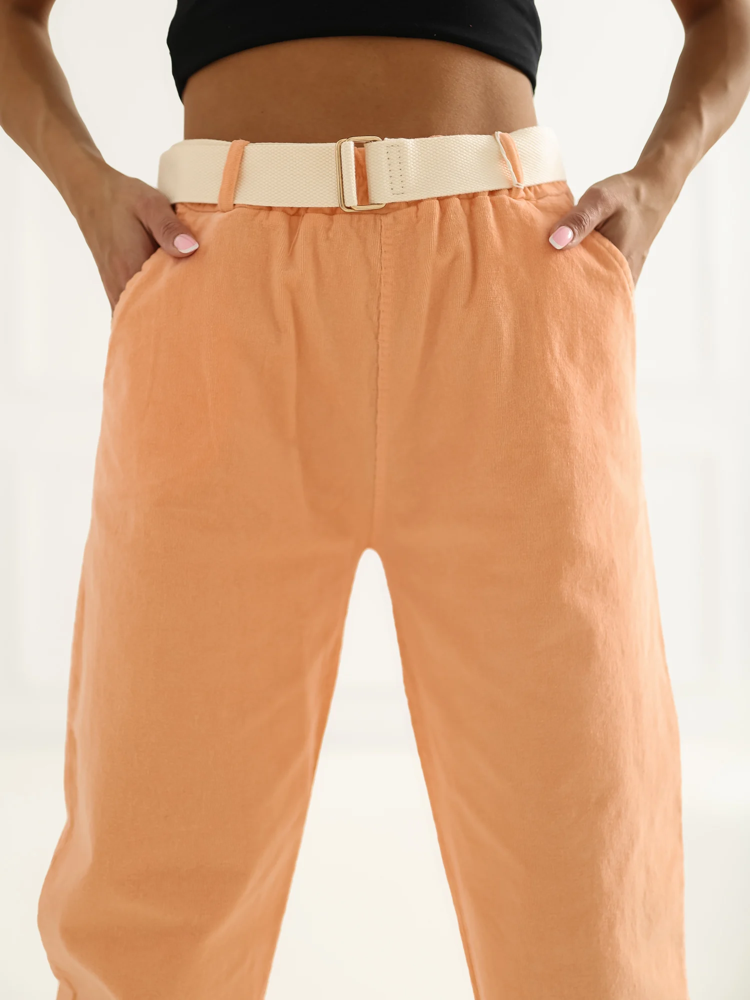 Pantaloni Dama 7/8, Conica, ITALY MODA, Portocaliu - imagine 6