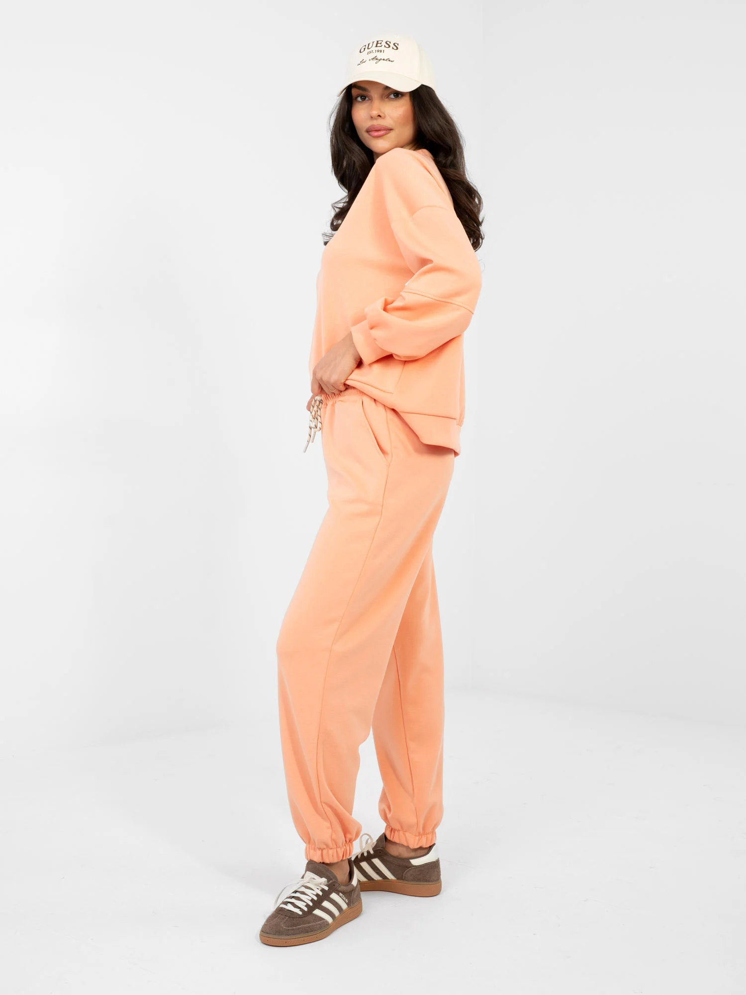 Compleu Dama Maneca lunga, Mansete elastice, ITALY MODA, Portocaliu Casual - imagine 5