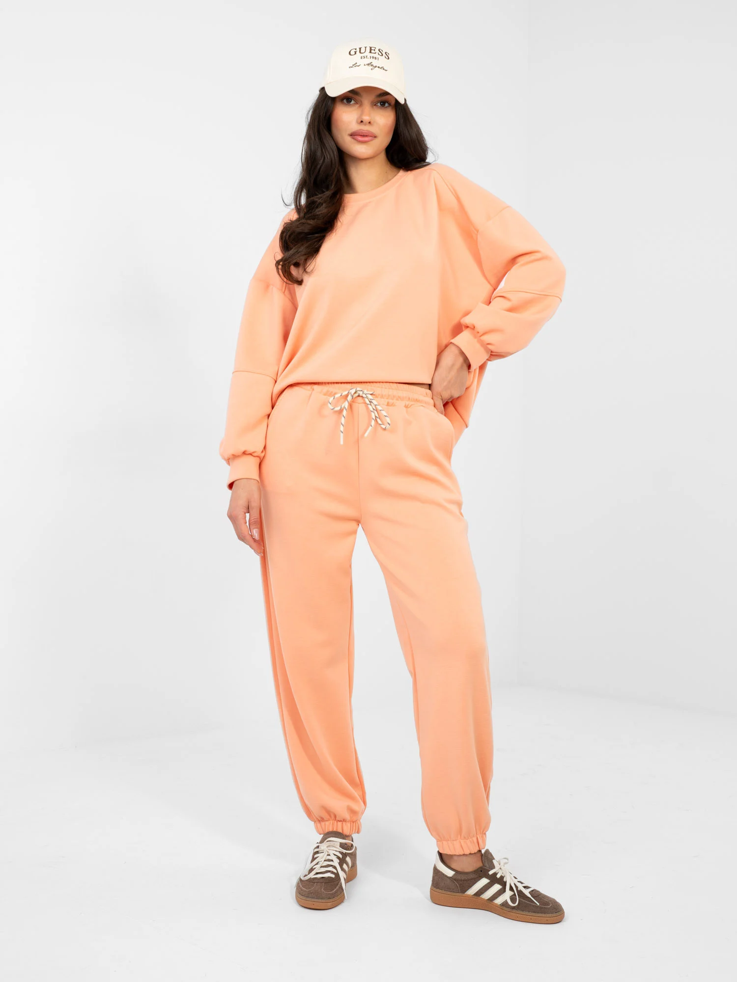 Compleu Dama Maneca lunga, Mansete elastice, ITALY MODA, Portocaliu Casual - imagine 2