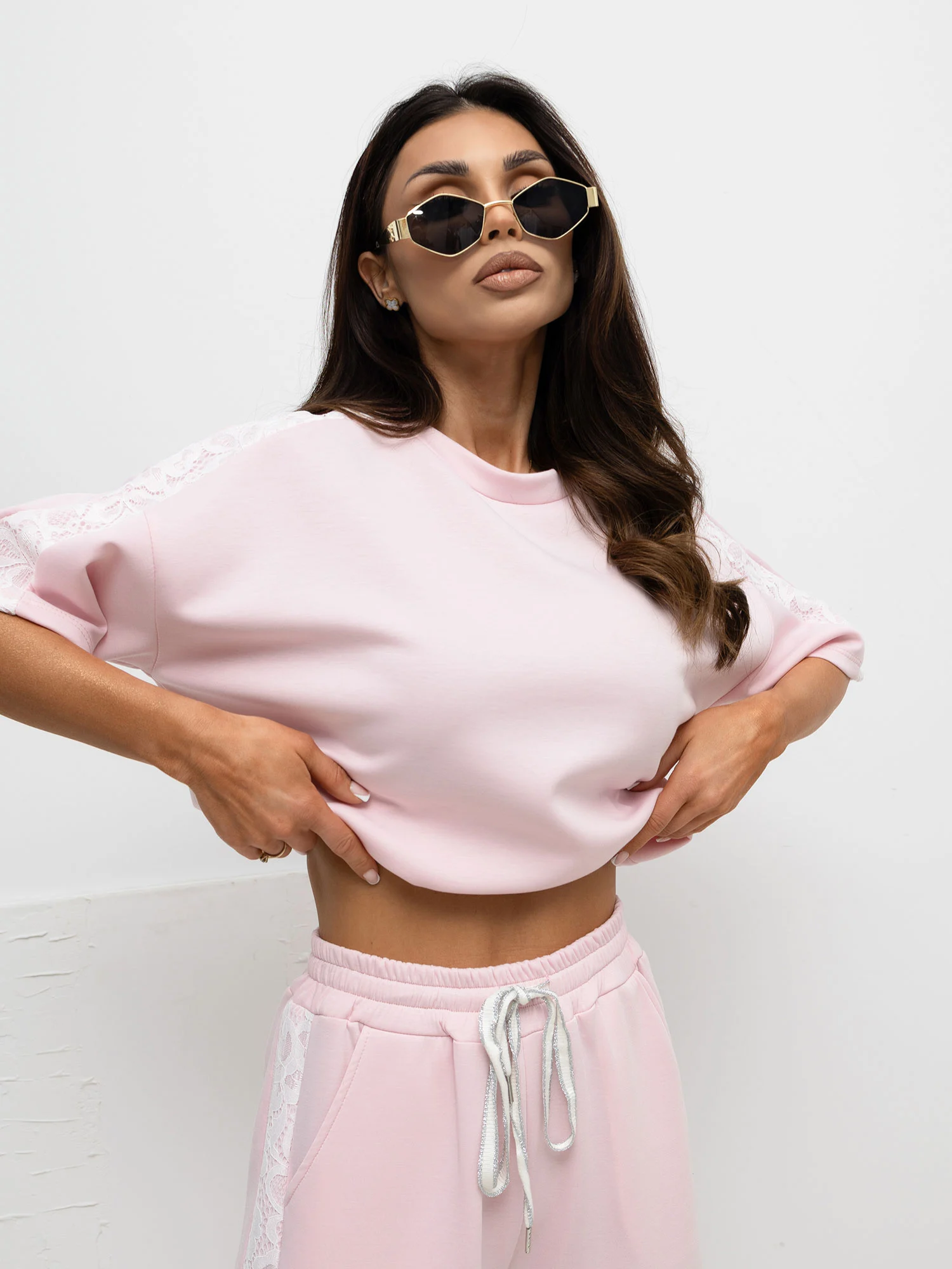 Bluza Dama Mini, Dantela, Maya, Roz Eleganta Office - imagine 3