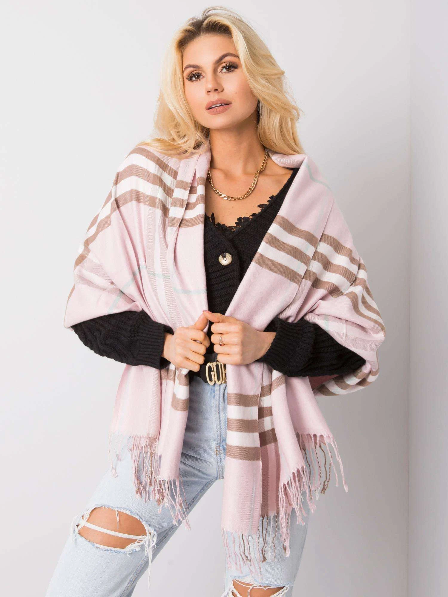 Bandana Dama Carouri, Plus, Wool Fashion Italia, Roz - imagine 3