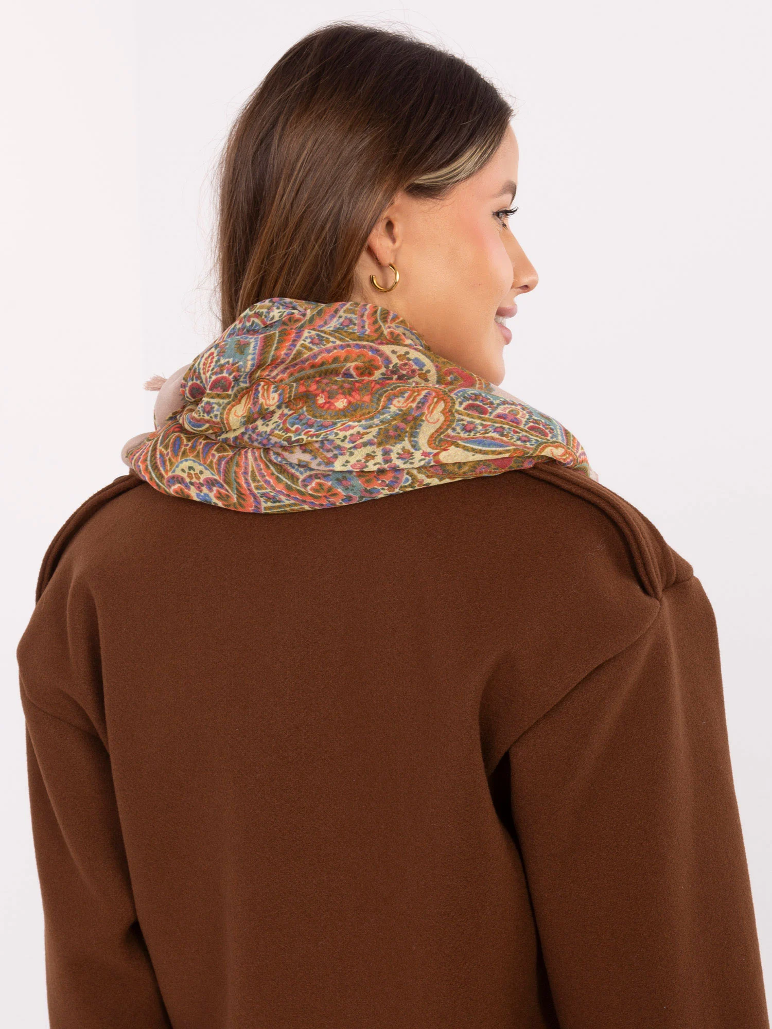 Bandana Dama Imprimat, Viscoza, Fashion Hunters, Roz - imagine 4