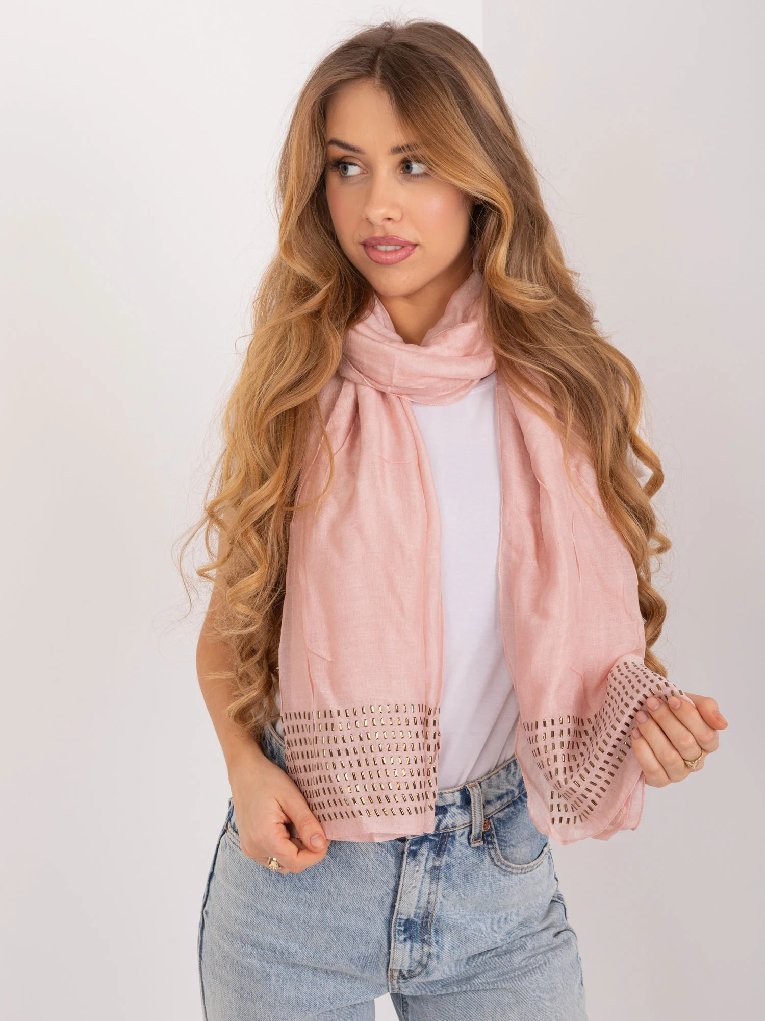 Bandana Dama Imprimat, Viscoza, Fashion Hunters, Roz - imagine 2