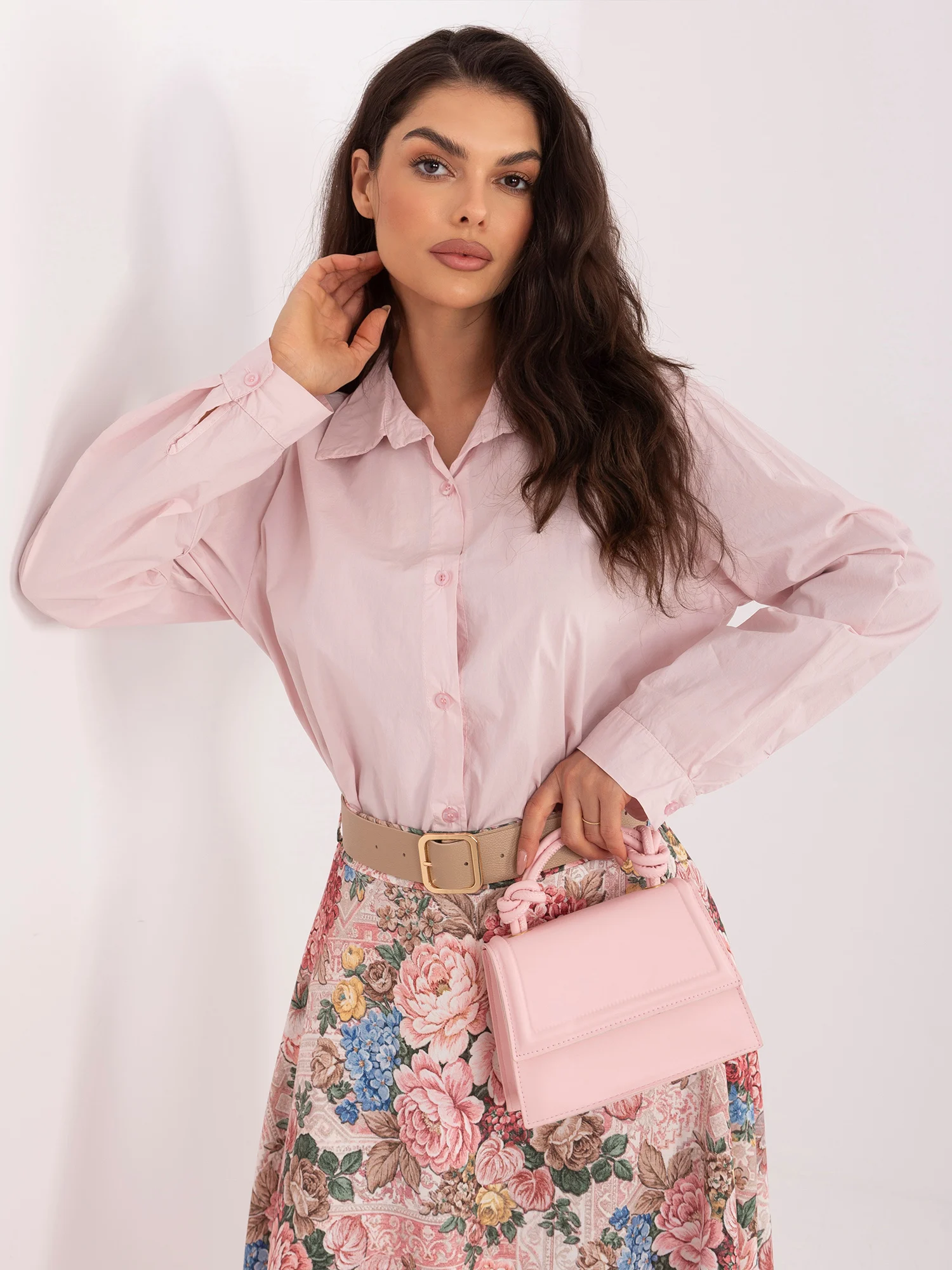 Camasa Dama Maneca lunga, Elegant, Maya, Roz Eleganta Office - imagine 5