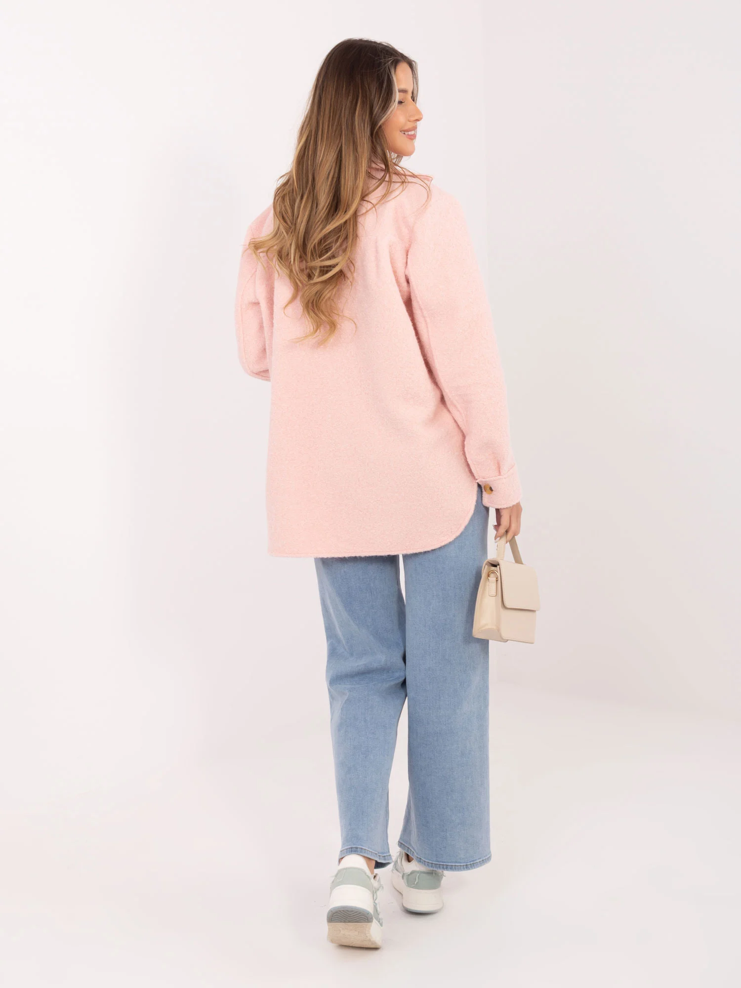 Jacheta Dama Maneca lunga, Guler inalt, RUE PARIS, Roz de Vara - imagine 4
