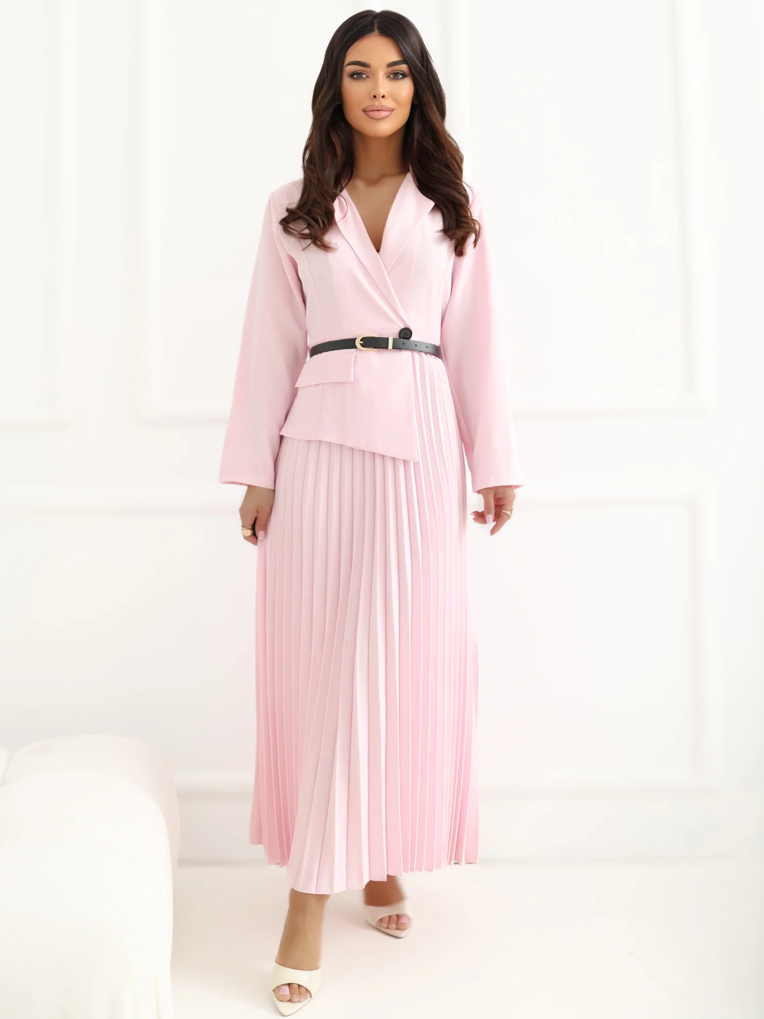 Rochie Dama Maxi, Lejera, RUE PARIS, Roz Eleganta Office - imagine 2