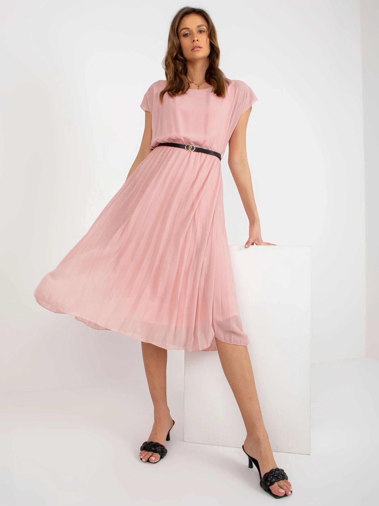 Rochie Dama Midi, Lejera, RUE PARIS, Roz de Petrecere - Image 6