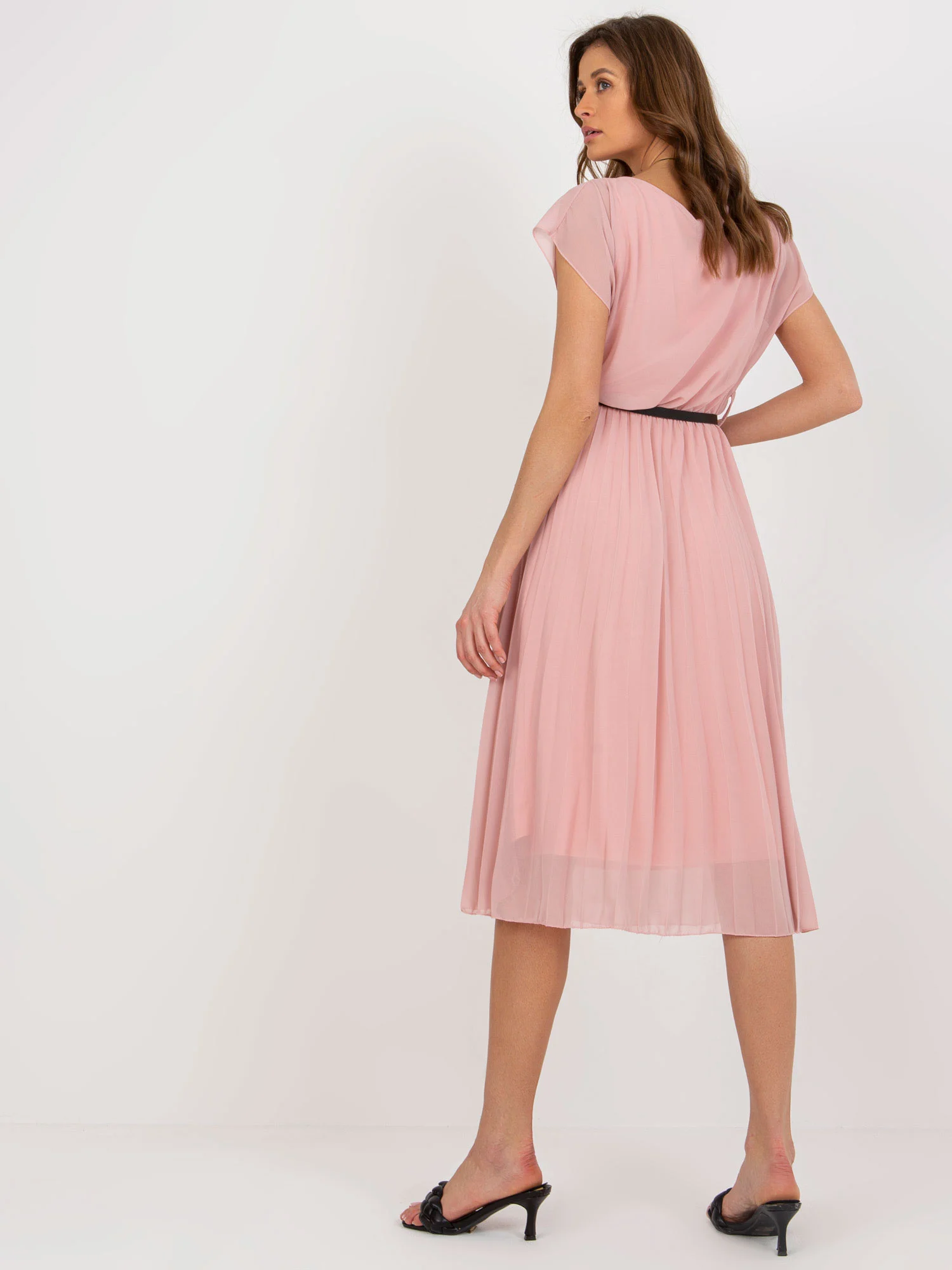 Rochie Dama Midi, Lejera, RUE PARIS, Roz de Petrecere - Image 2