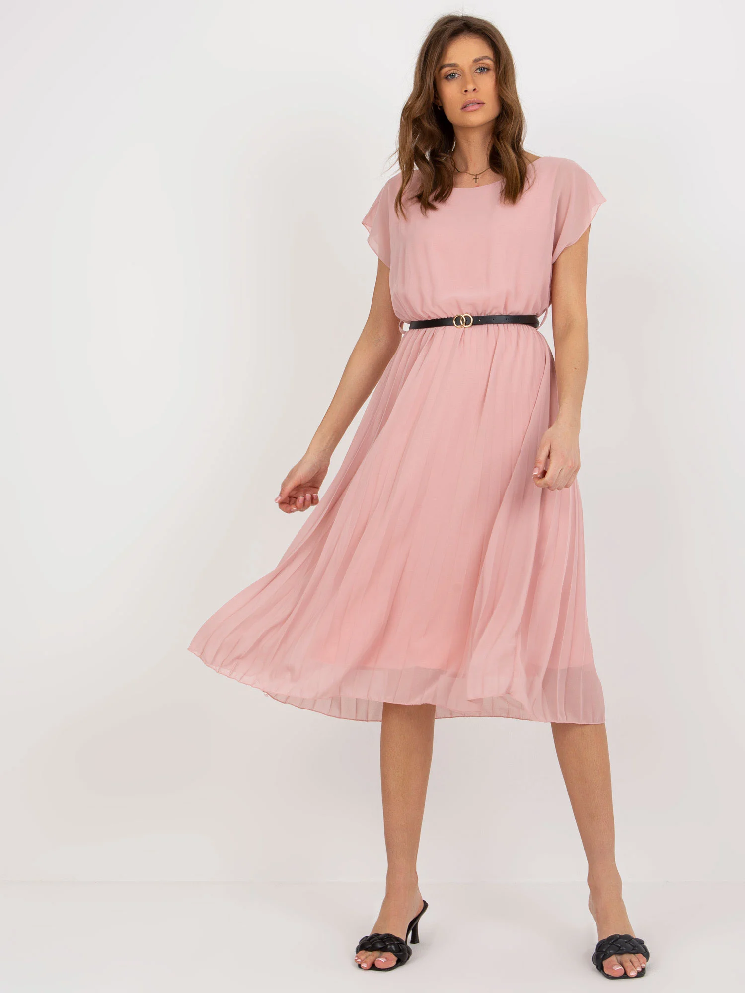 Rochie Dama Midi, Lejera, RUE PARIS, Roz de Petrecere - Image 3