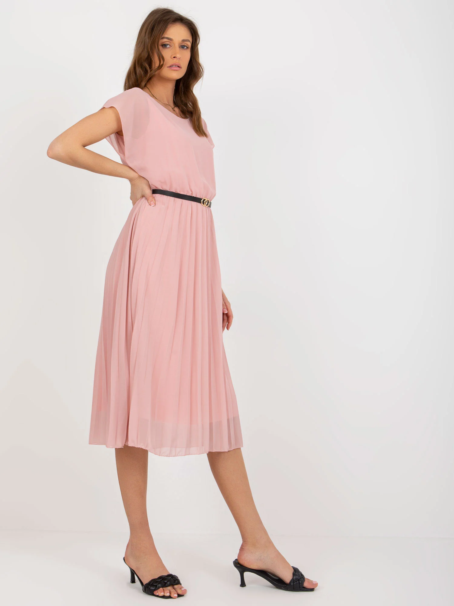 Rochie Dama Midi, Lejera, RUE PARIS, Roz de Petrecere - Image 5