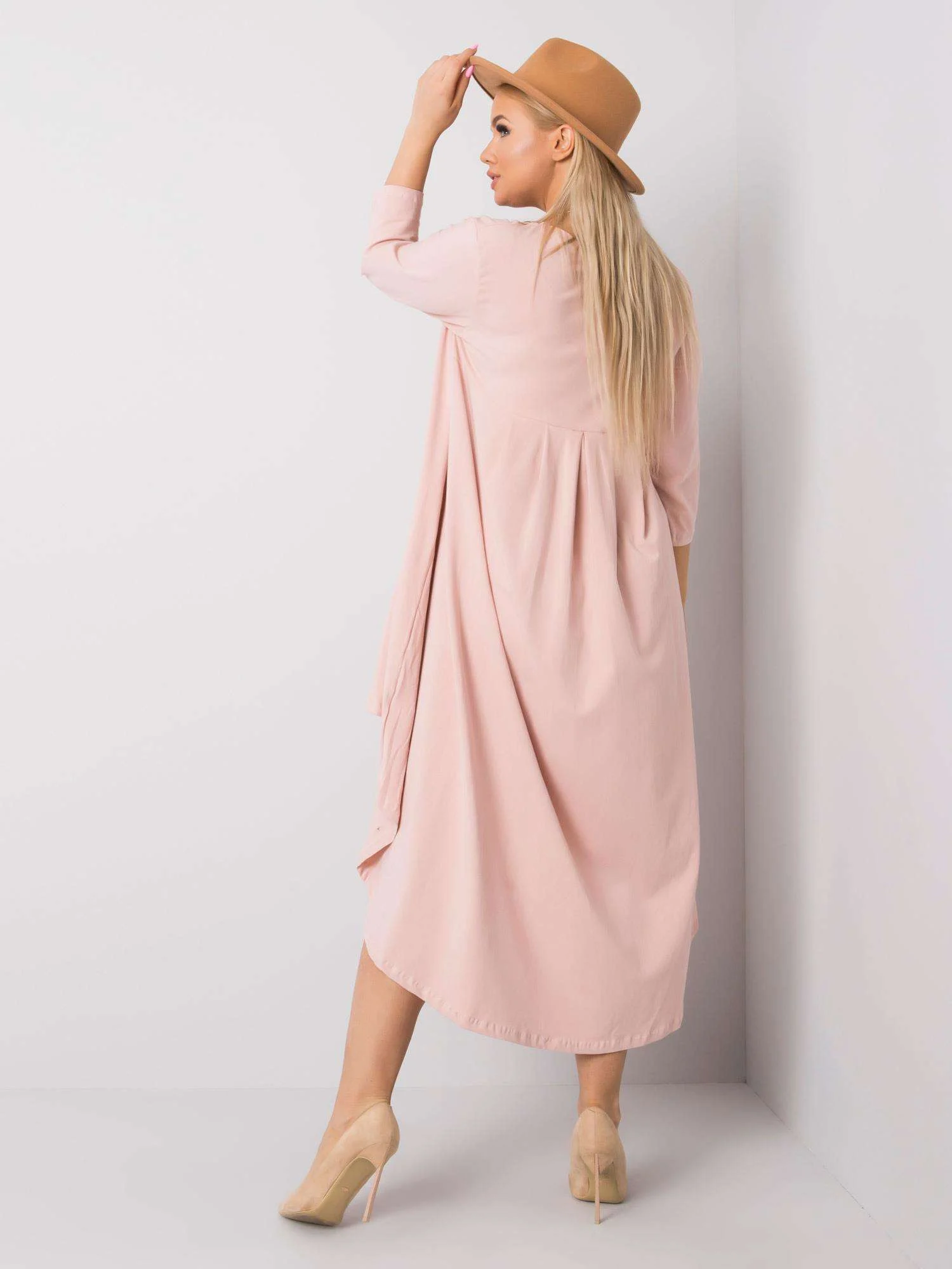 Rochie Dama Maxi, Rochie asimetrica, RELEVANCE, Roz Casual - Image 6