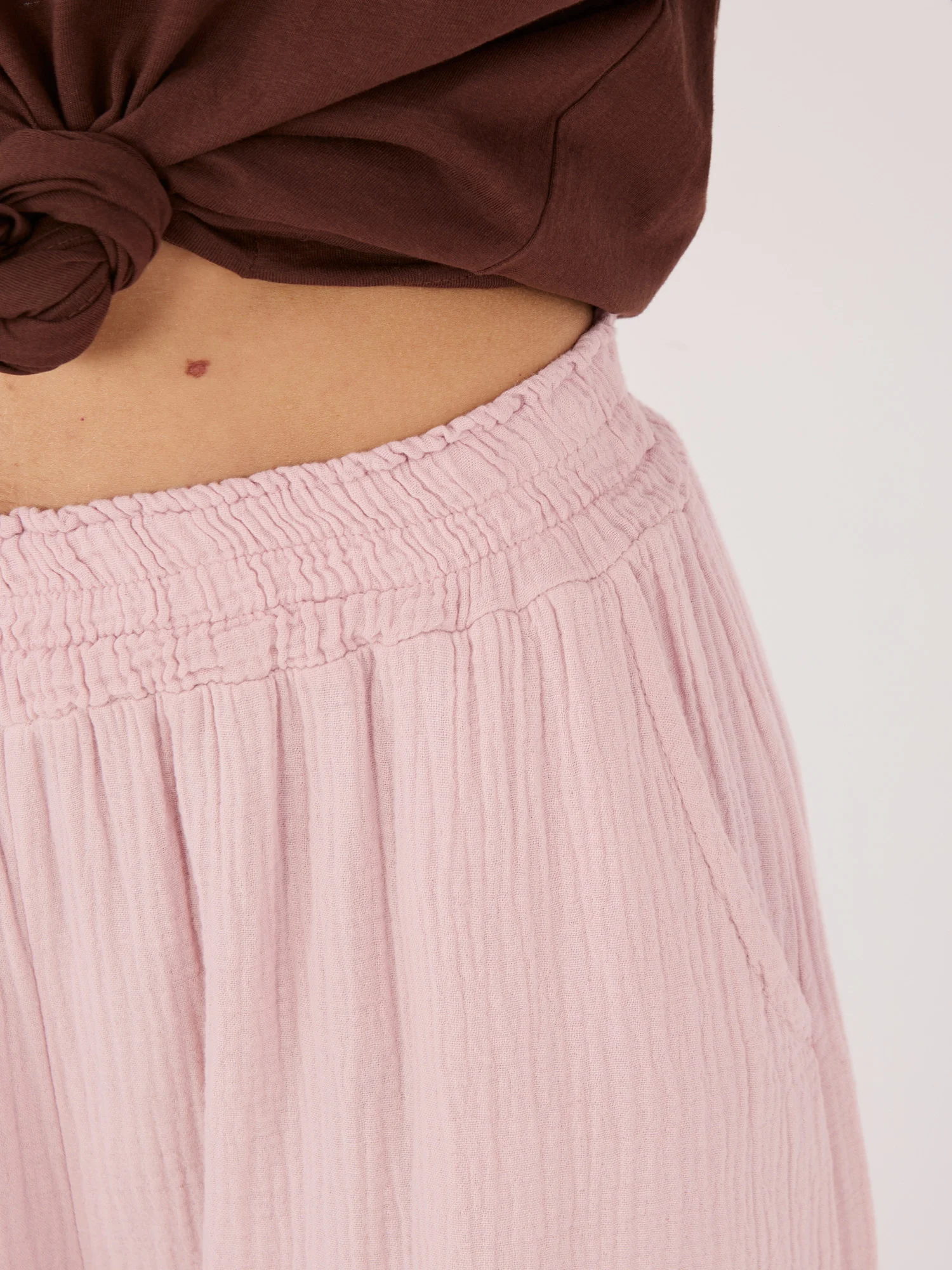 Pantaloni Dama Lunga, Larga, ITALY MODA, Roz - imagine 3
