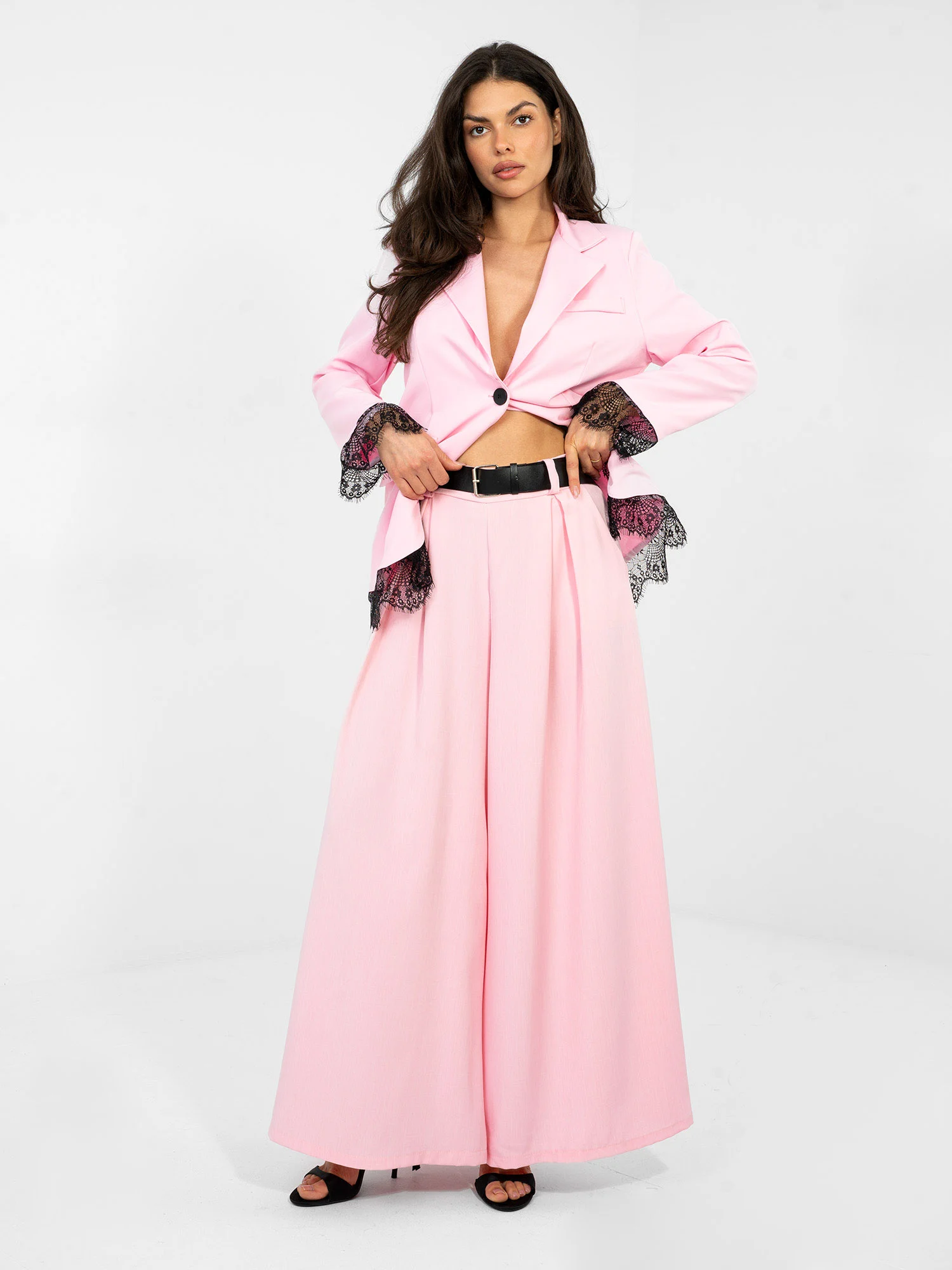 Pantaloni Dama Lunga, Elegant, RUE PARIS, Roz Eleganta Office - imagine 5