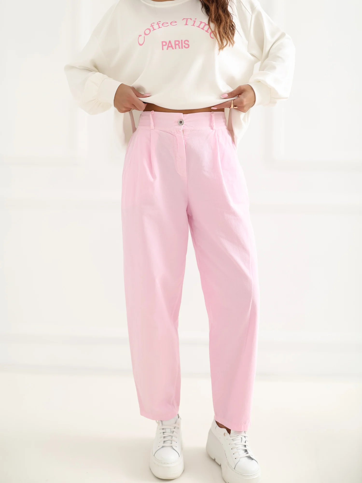 Pantaloni Dama 7/8, Conica, RUE PARIS, Roz - imagine 7