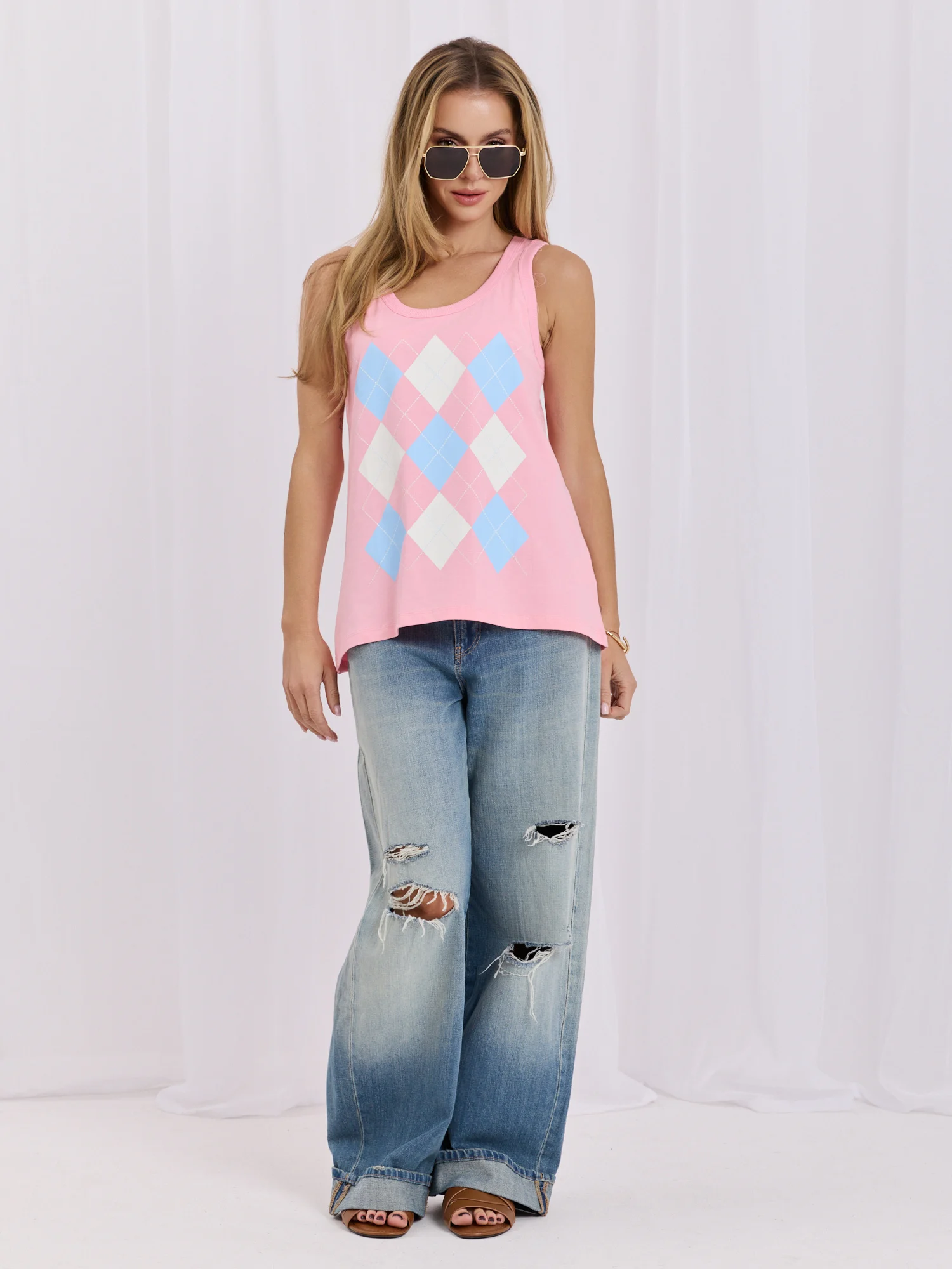 Top Dama Fara maneci, Geometric, RELEVANCE, Roz Casual - imagine 6