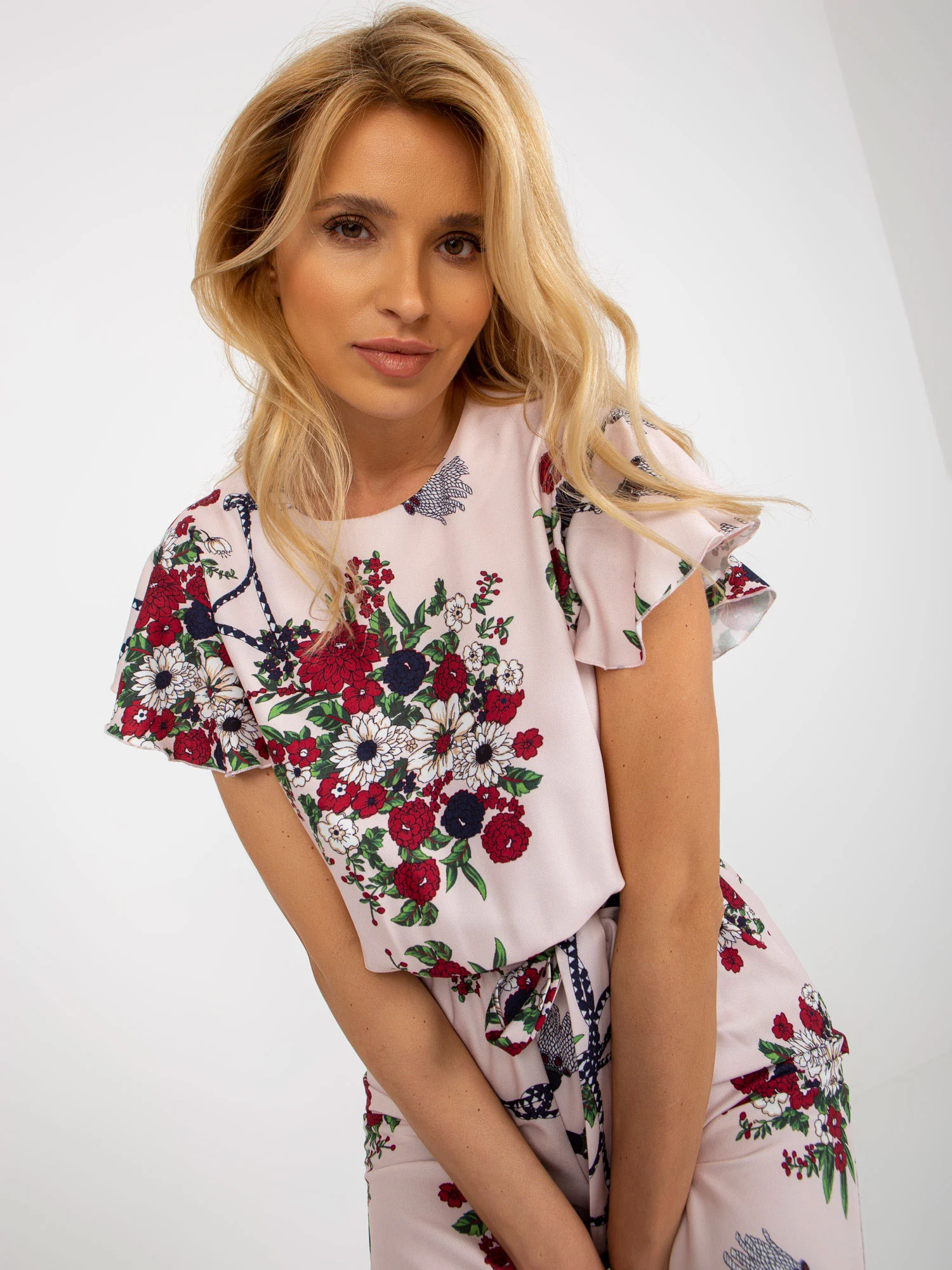 Salopeta Dama Mini, Floral, LAKERTA, Roz - imagine 2