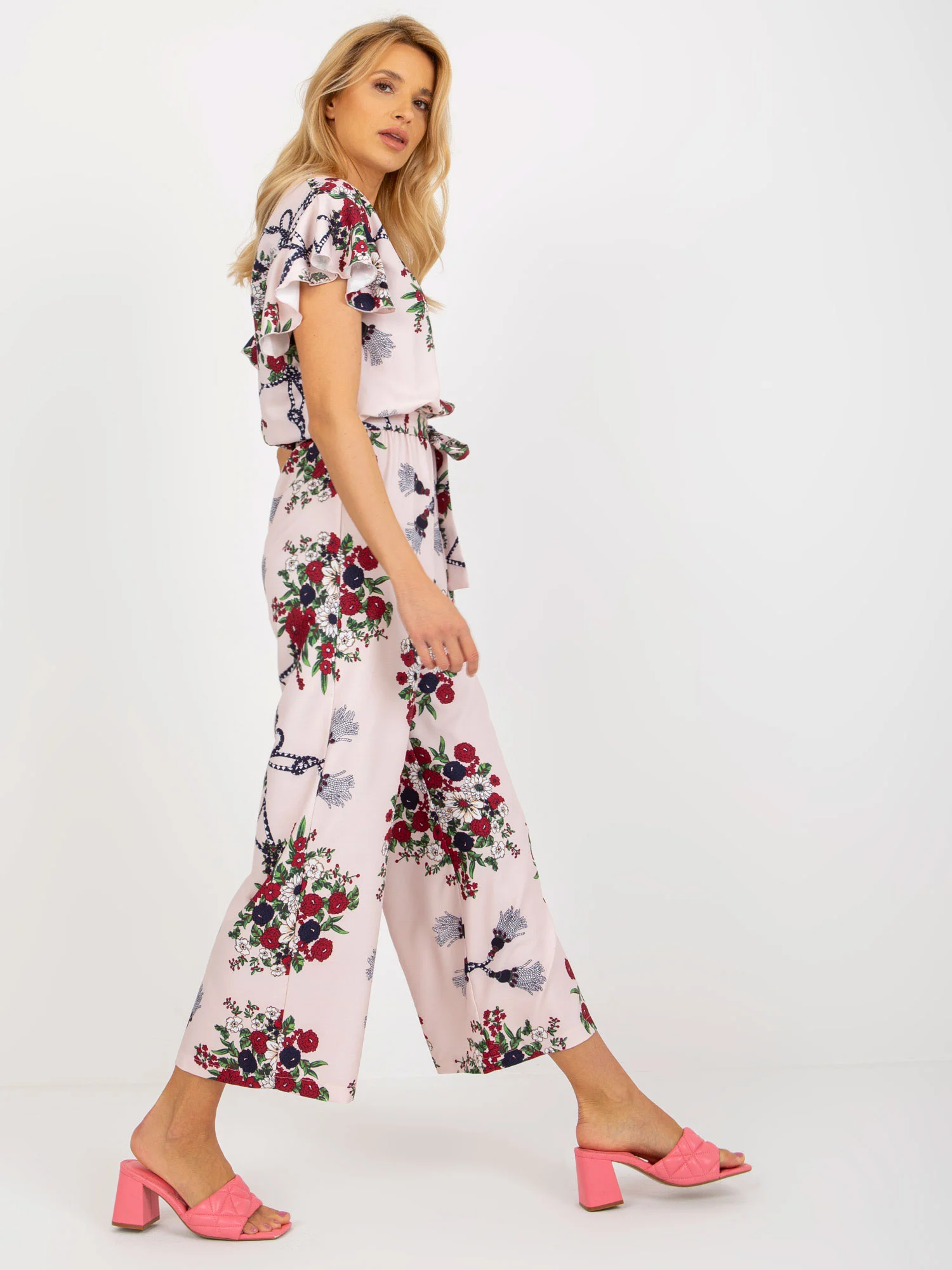 Salopeta Dama Mini, Floral, LAKERTA, Roz - imagine 6