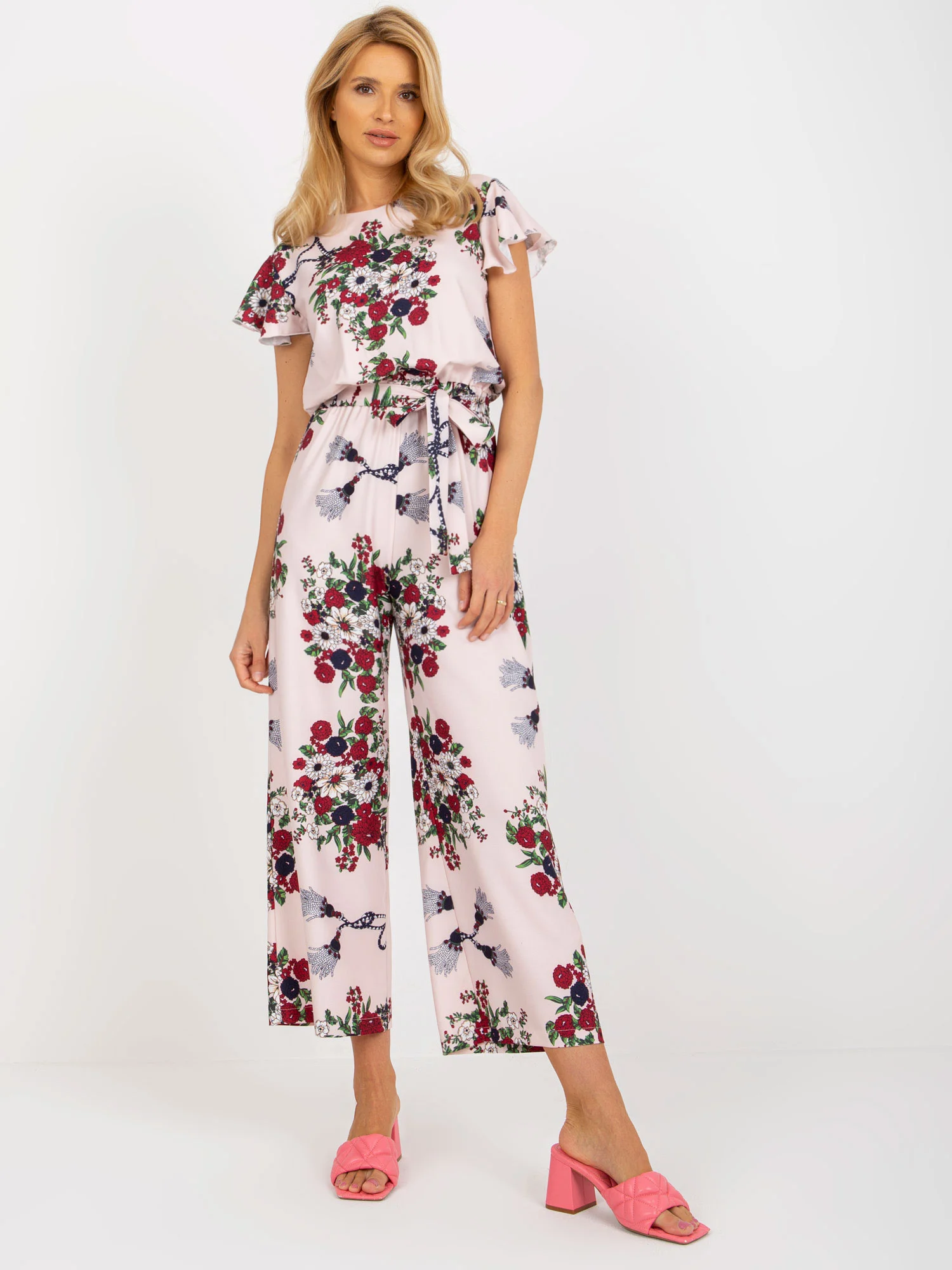Salopeta Dama Mini, Floral, LAKERTA, Roz - imagine 5
