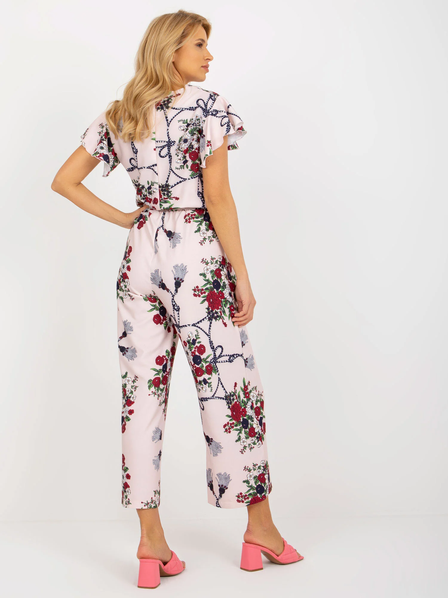 Salopeta Dama Mini, Floral, LAKERTA, Roz - imagine 4