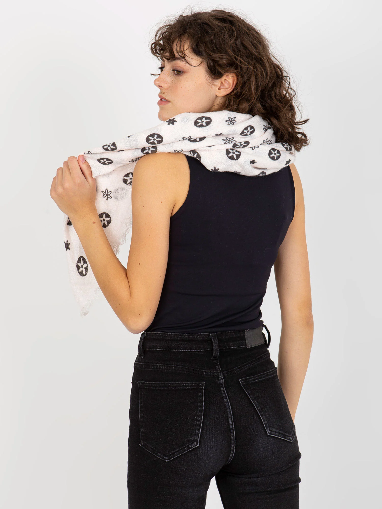 Bandana Dama Imprimat, Acril, Fashion Hunters, Roz - imagine 4