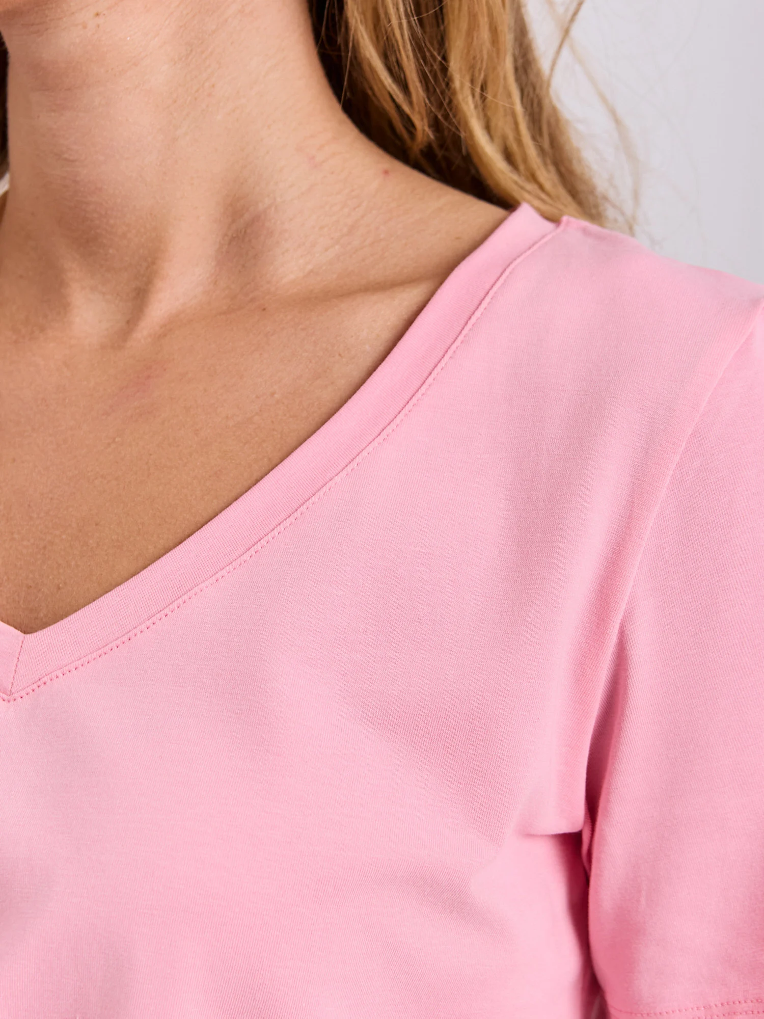 Tricou Dama Mini, Decolteu in V, RUE PARIS, Roz Casual - imagine 4