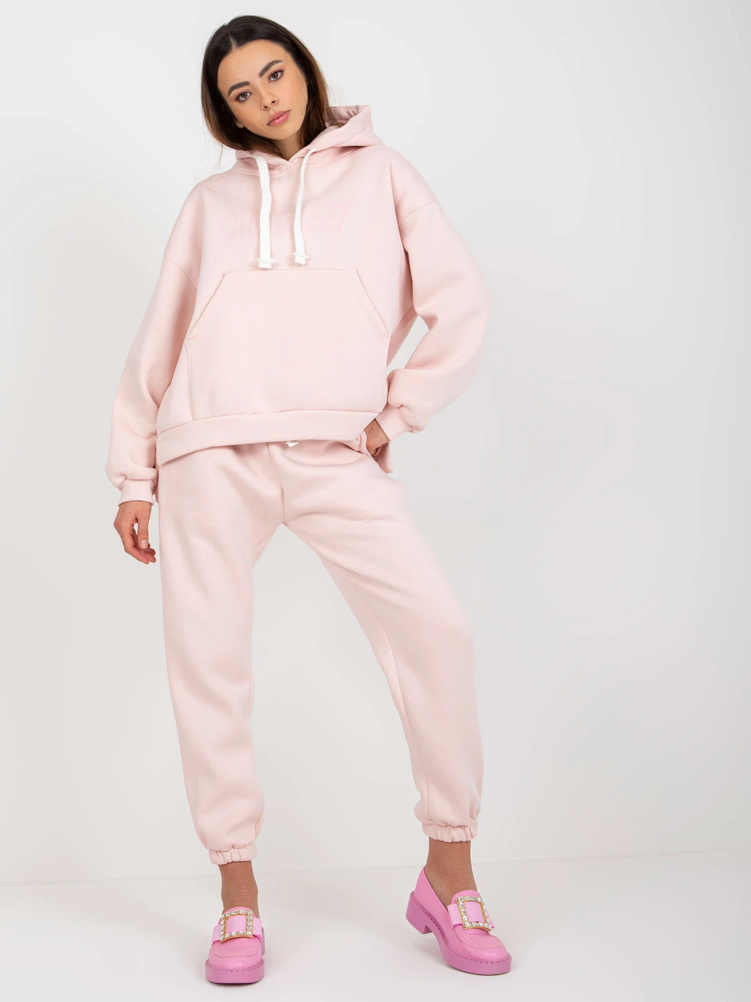 Compleu Dama Maneca lunga, Mansete elastice, ex moda, Roz Casual - Image 6