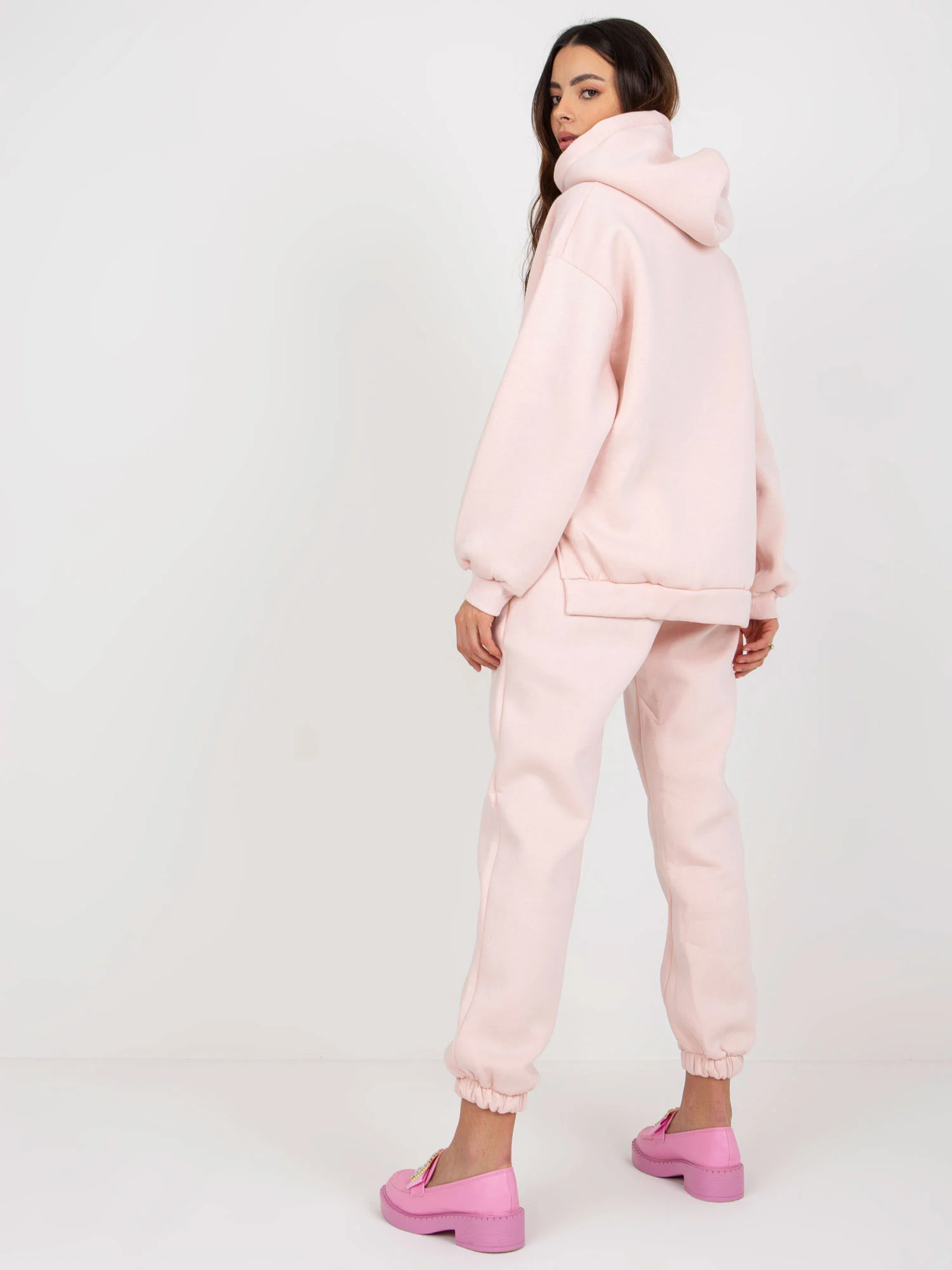 Compleu Dama Maneca lunga, Mansete elastice, ex moda, Roz Casual - Image 2