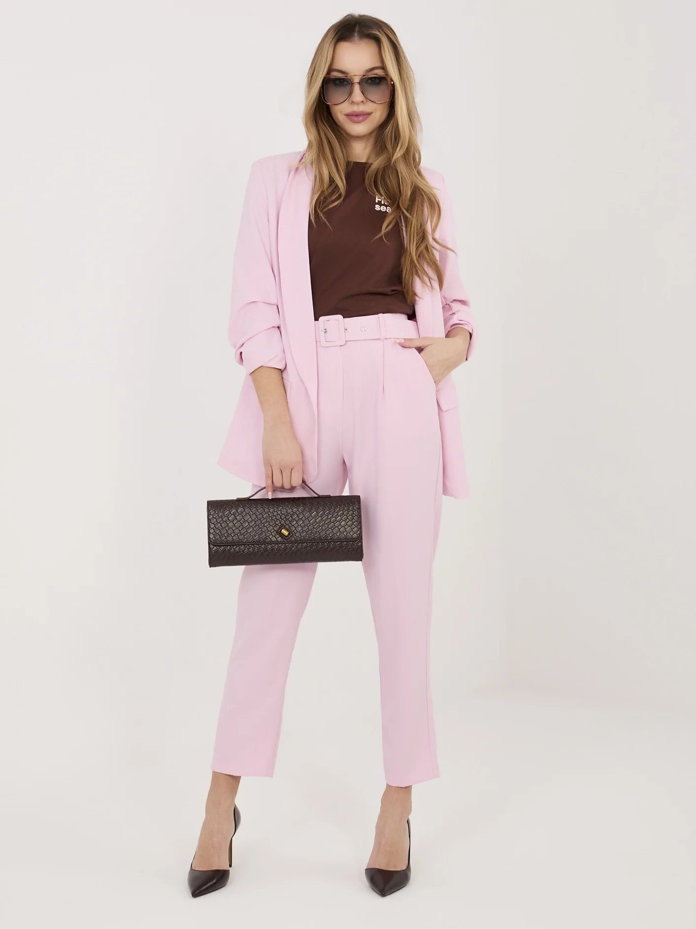 Compleu Dama Maneca lunga, Elegant, RUE PARIS, Roz de Petrecere - imagine 3