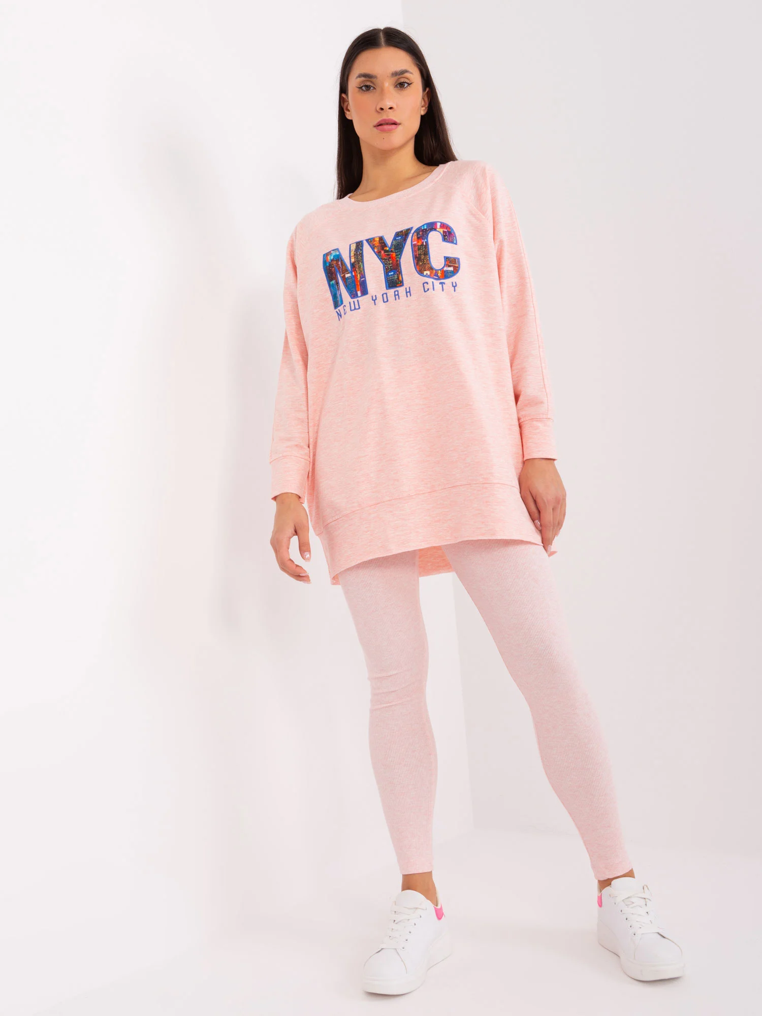 Compleu Dama Dungi, Sport, My Red Lips, Roz Casual - imagine 2