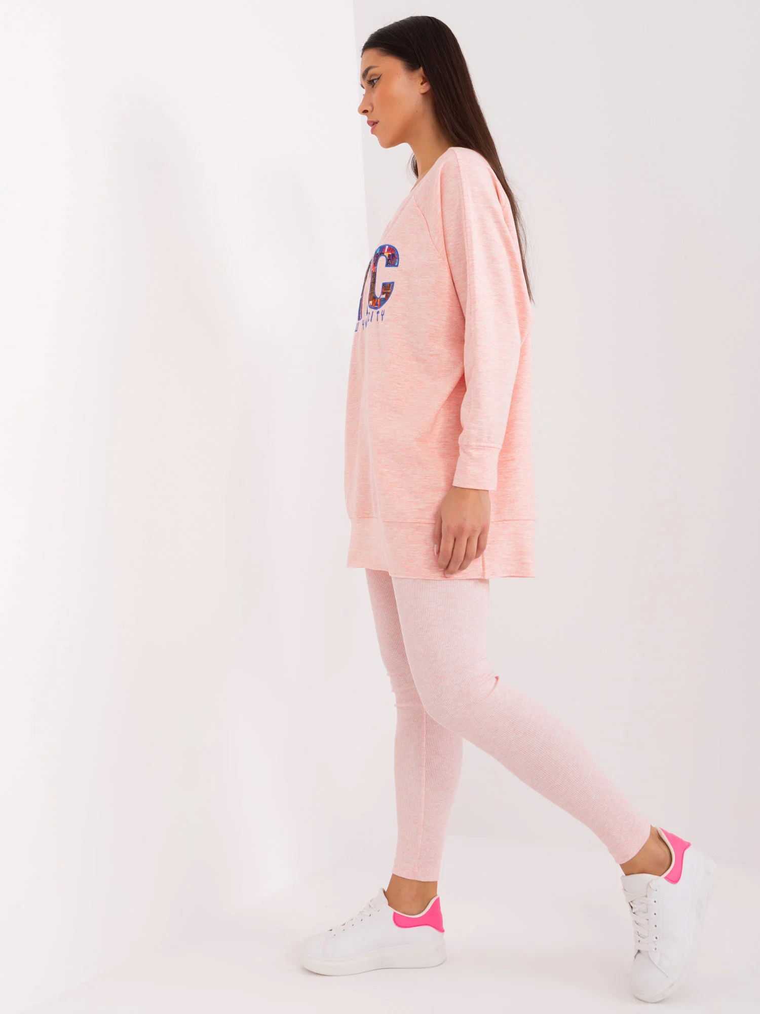 Compleu Dama Dungi, Sport, My Red Lips, Roz Casual - imagine 5
